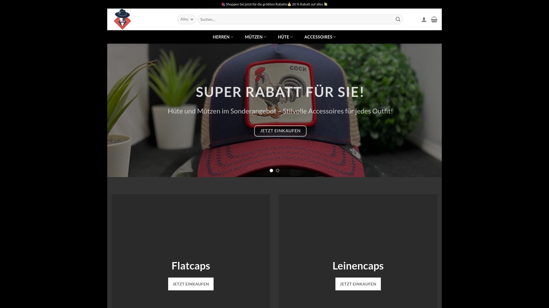 Screenshot hutdesignherren.com