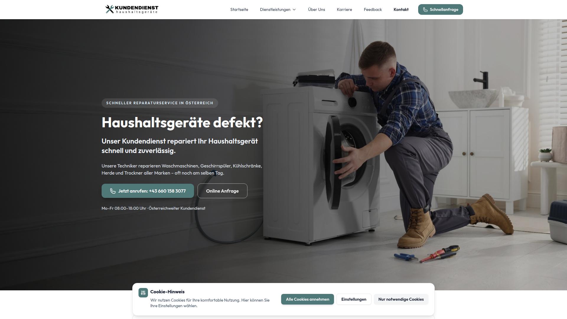 Screenshot kundendienstgeraete.at