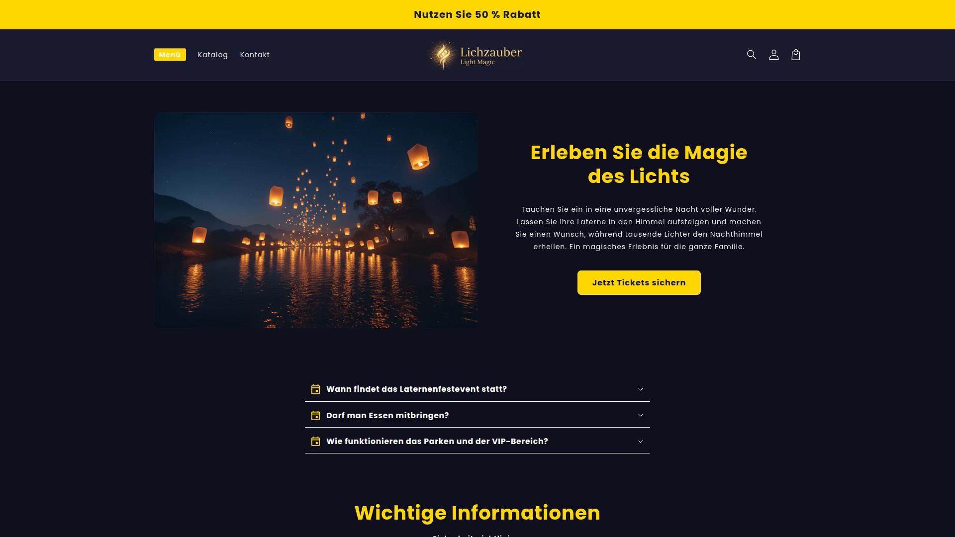 Screenshot lichtzauberaustria.com