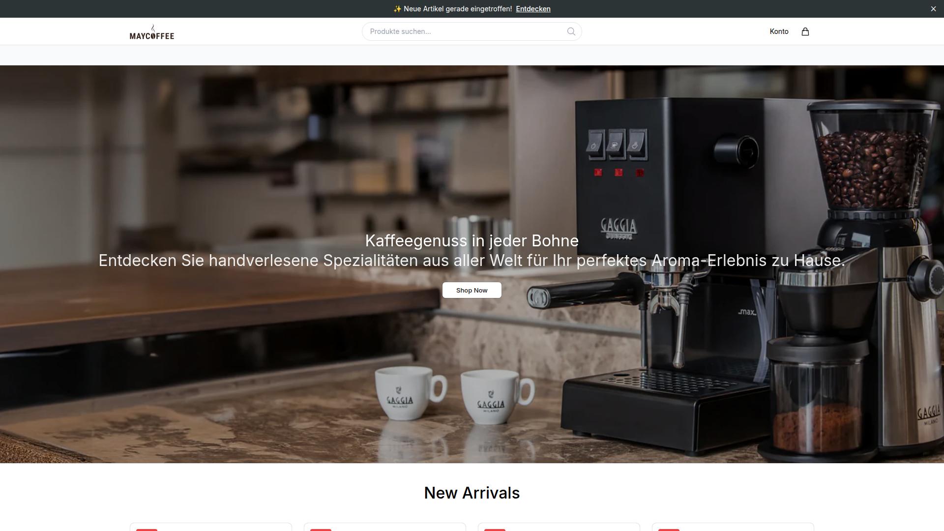 Screenshot maycoffeehouse.shop