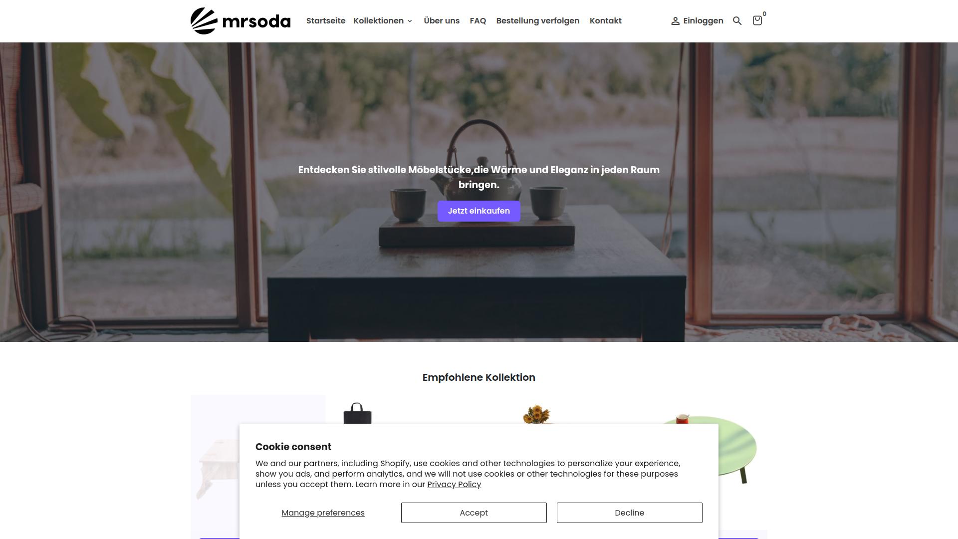 Screenshot mrsoda.myshopify.com