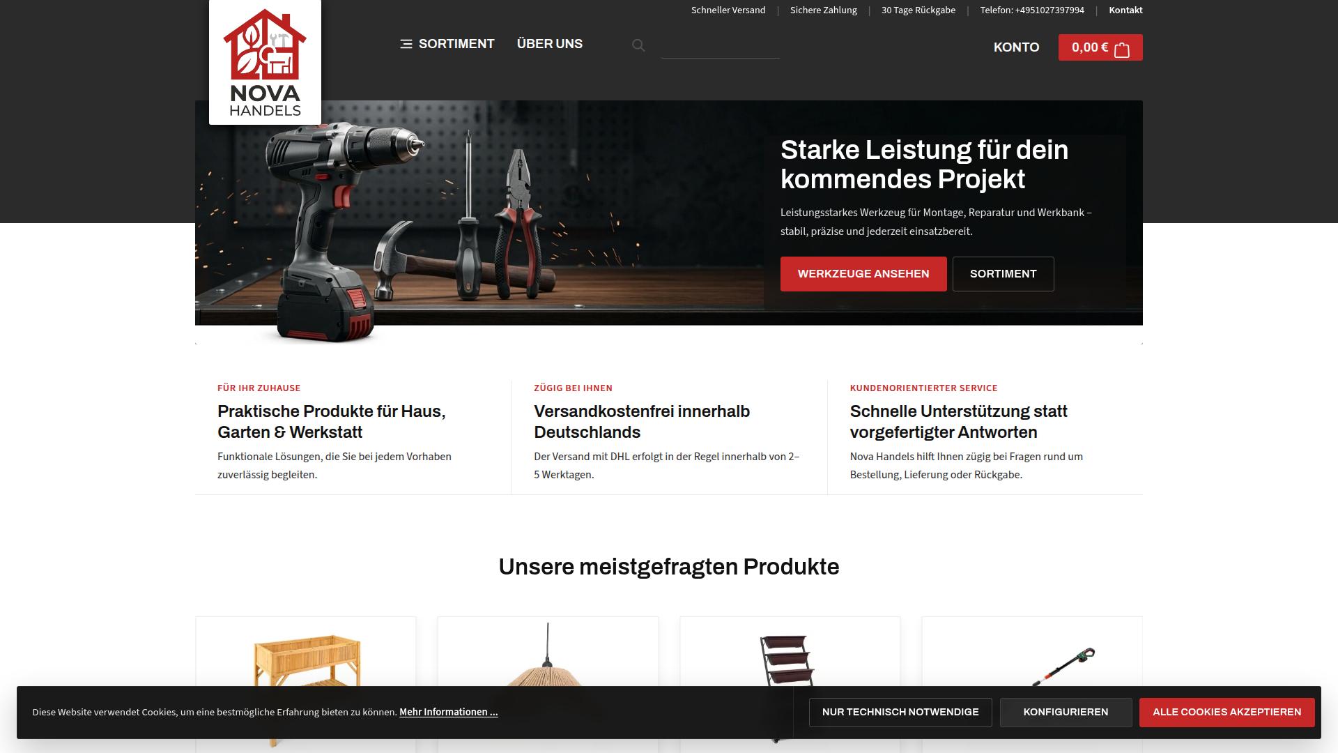 Screenshot nova-versand.de