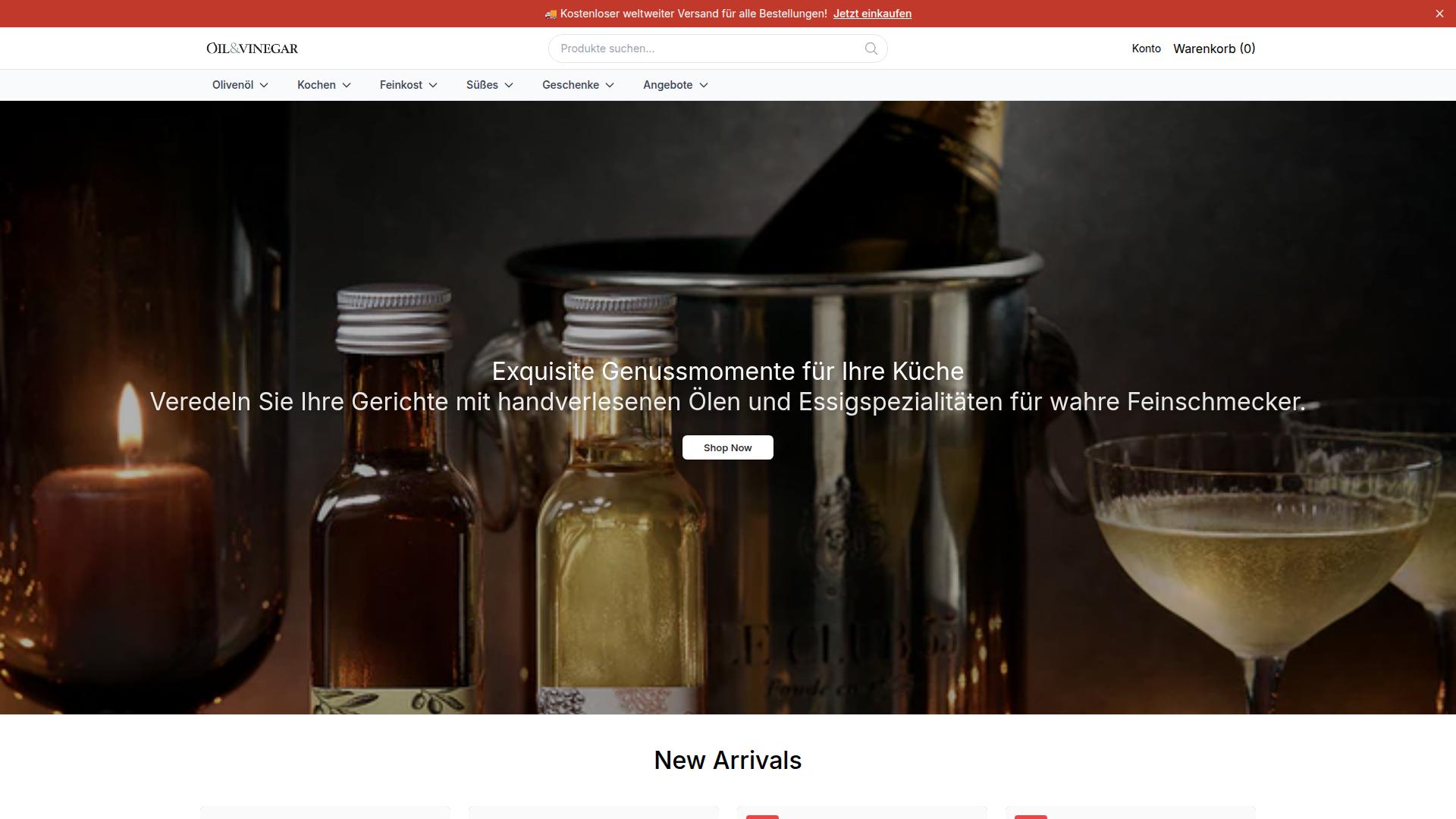 Screenshot oilvinegarmarket.shop
