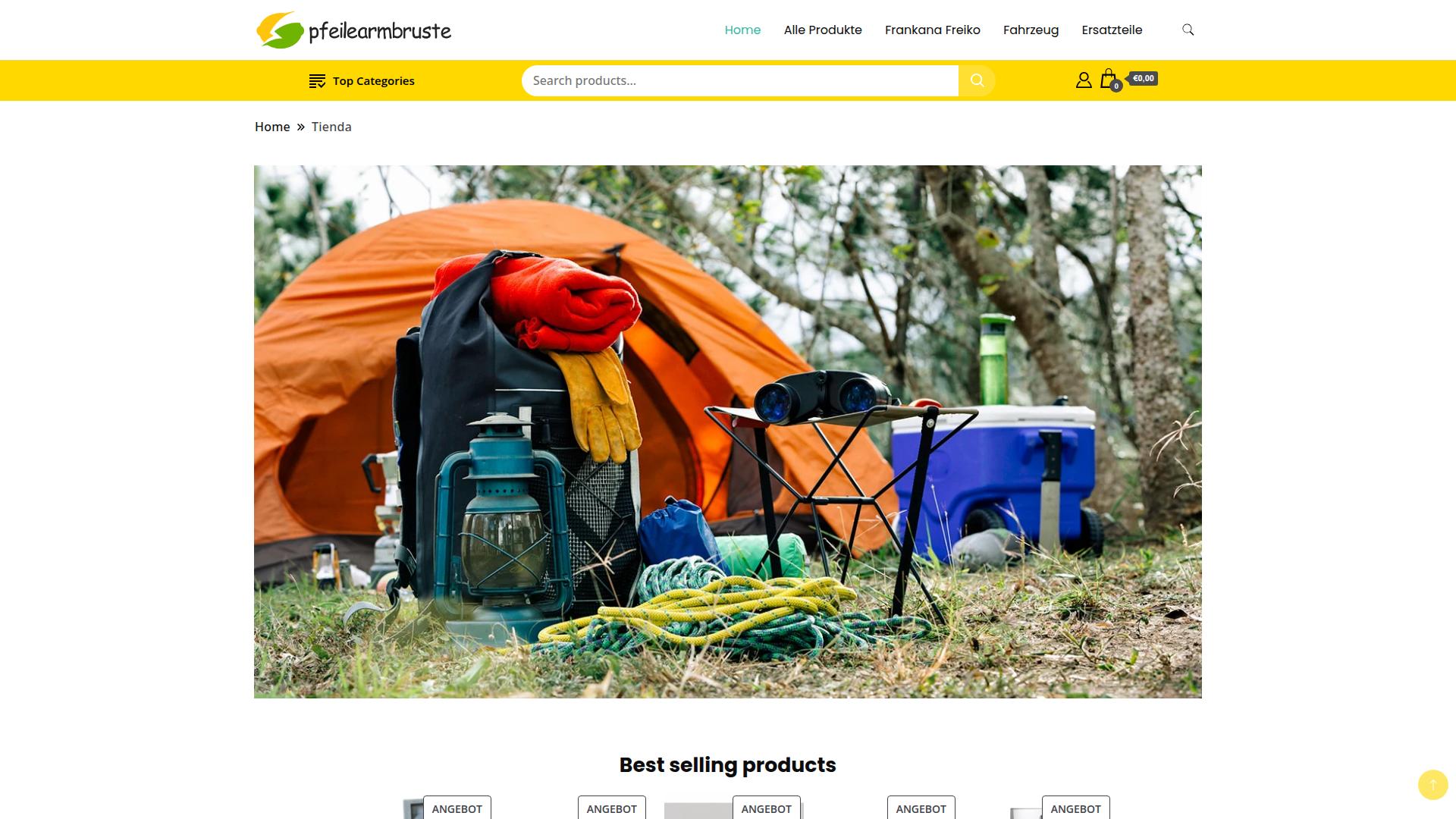 Screenshot pfeilearmbruste.com