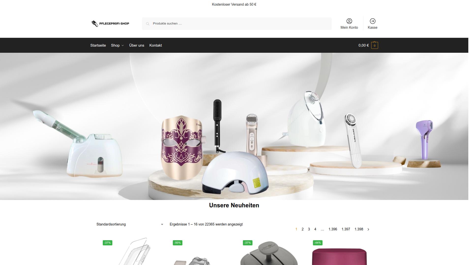 Screenshot pflegeprofi-shop.com
