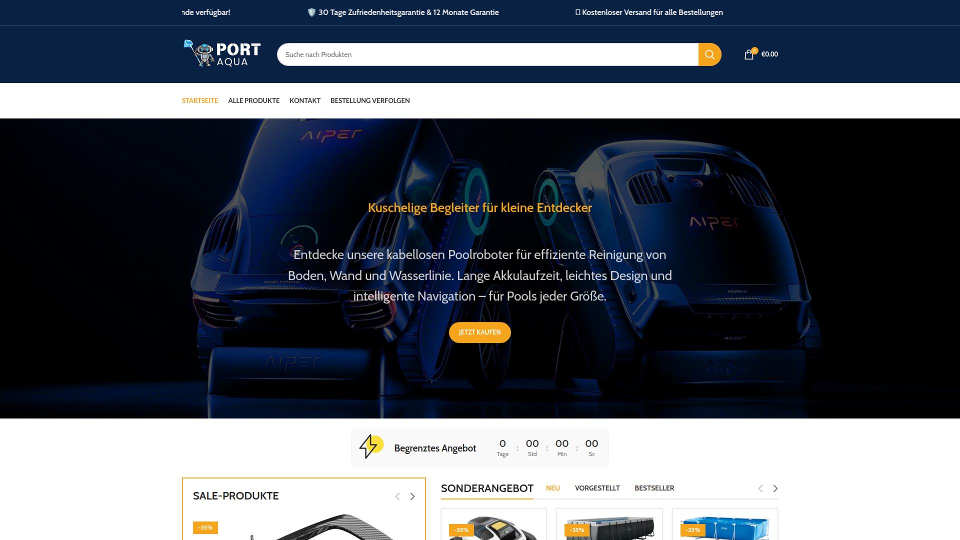 Screenshot portaqua.shop