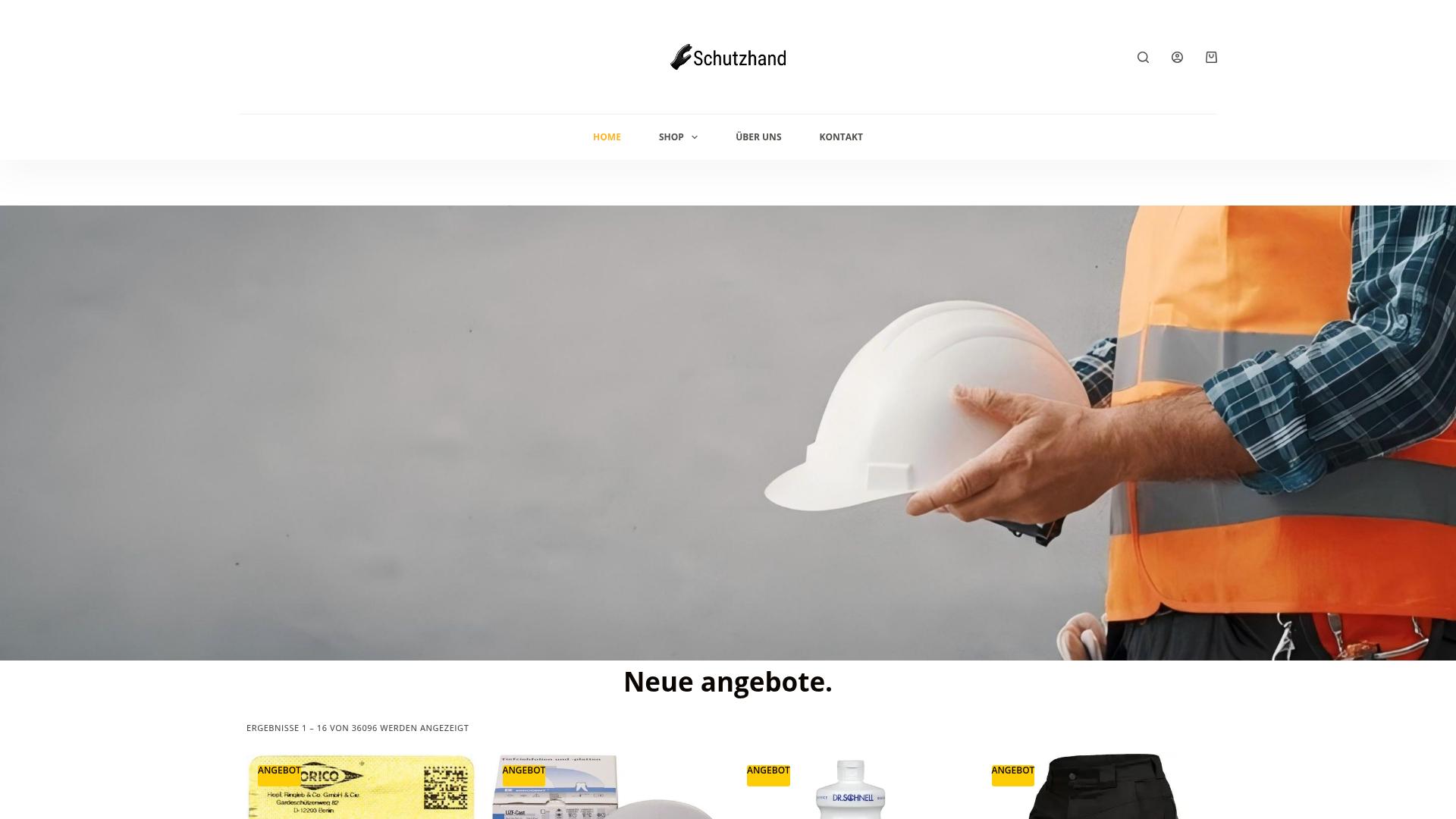 Screenshot schutzhand.com