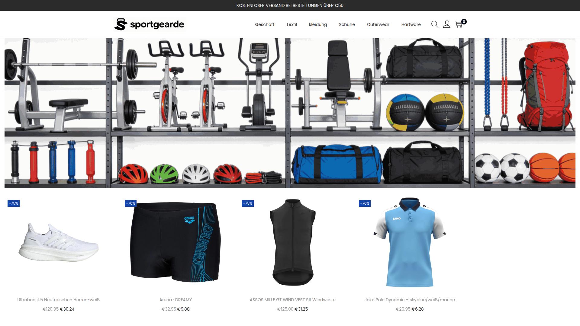 Screenshot sportgearde.com