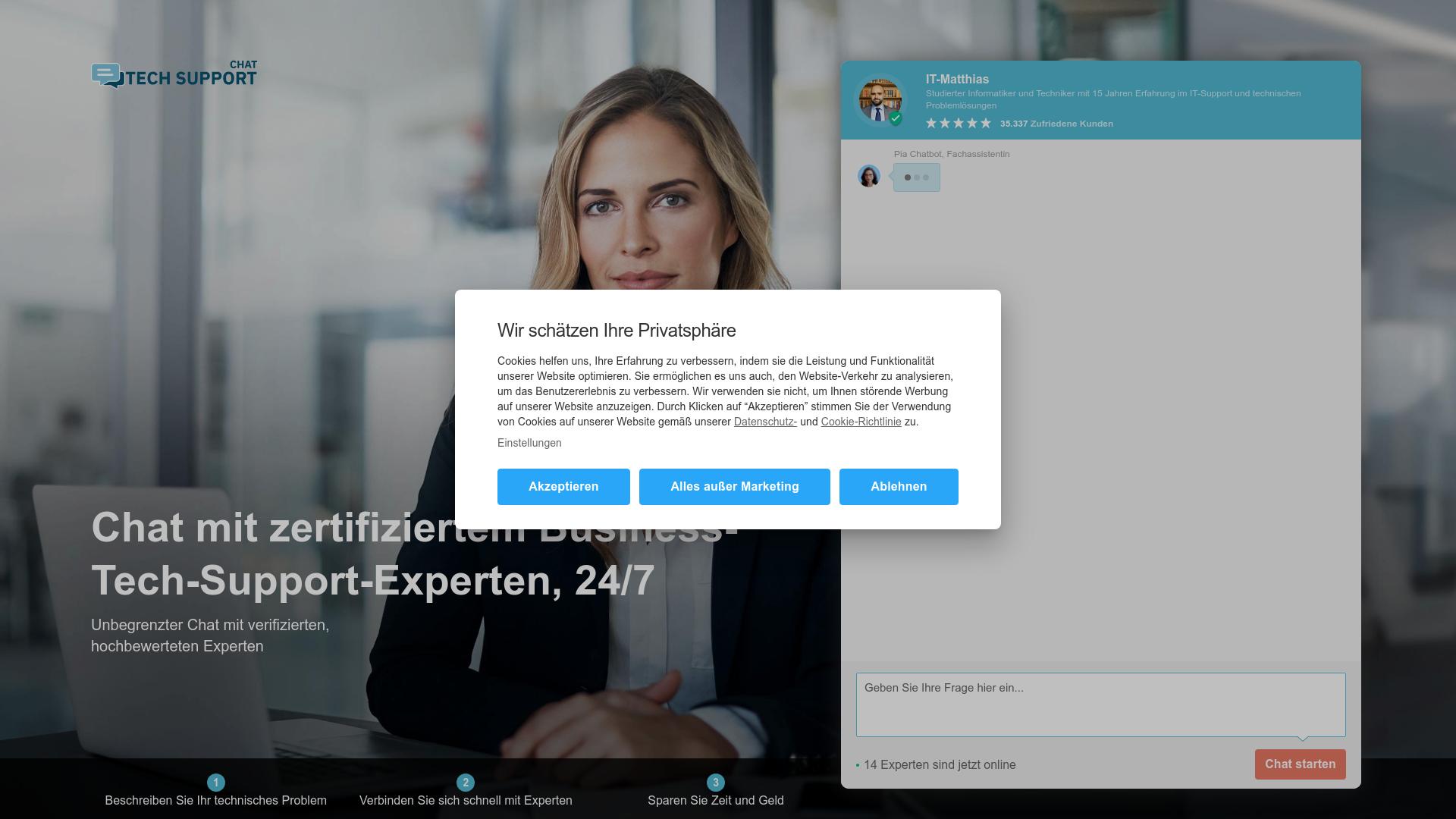 Screenshot techsupportchat.de
