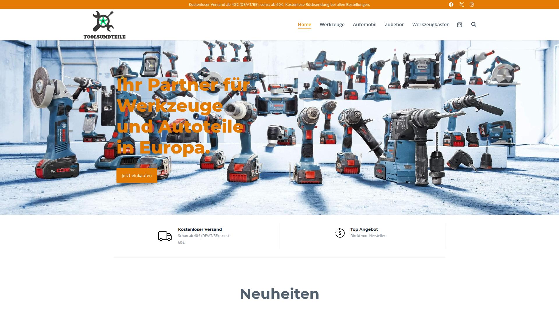 Screenshot toolsundteile.com