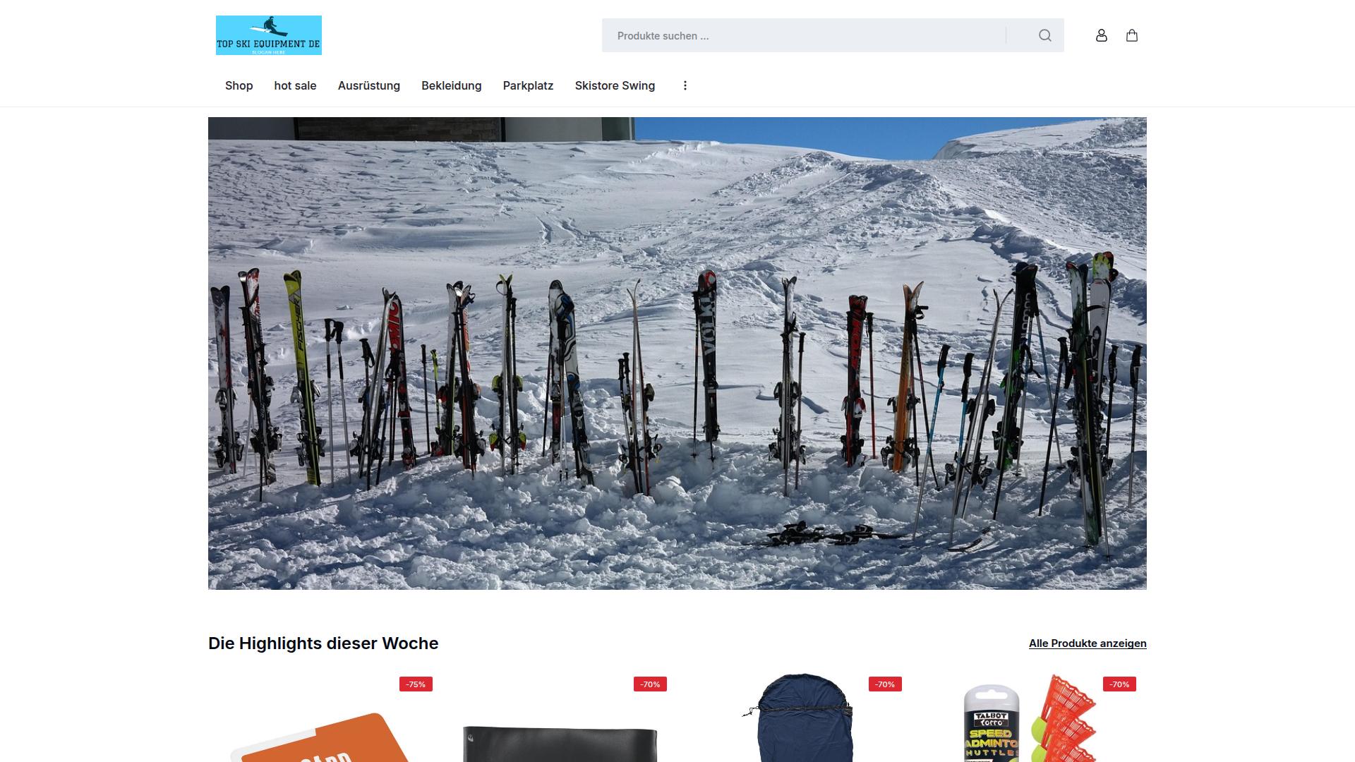 Screenshot topskiequipmentde.com