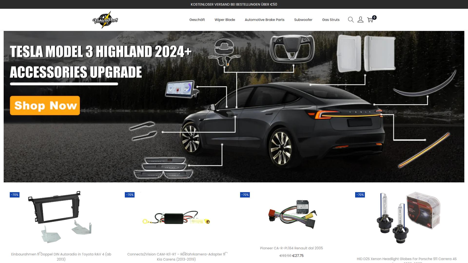 Screenshot vehiclepartmart.com