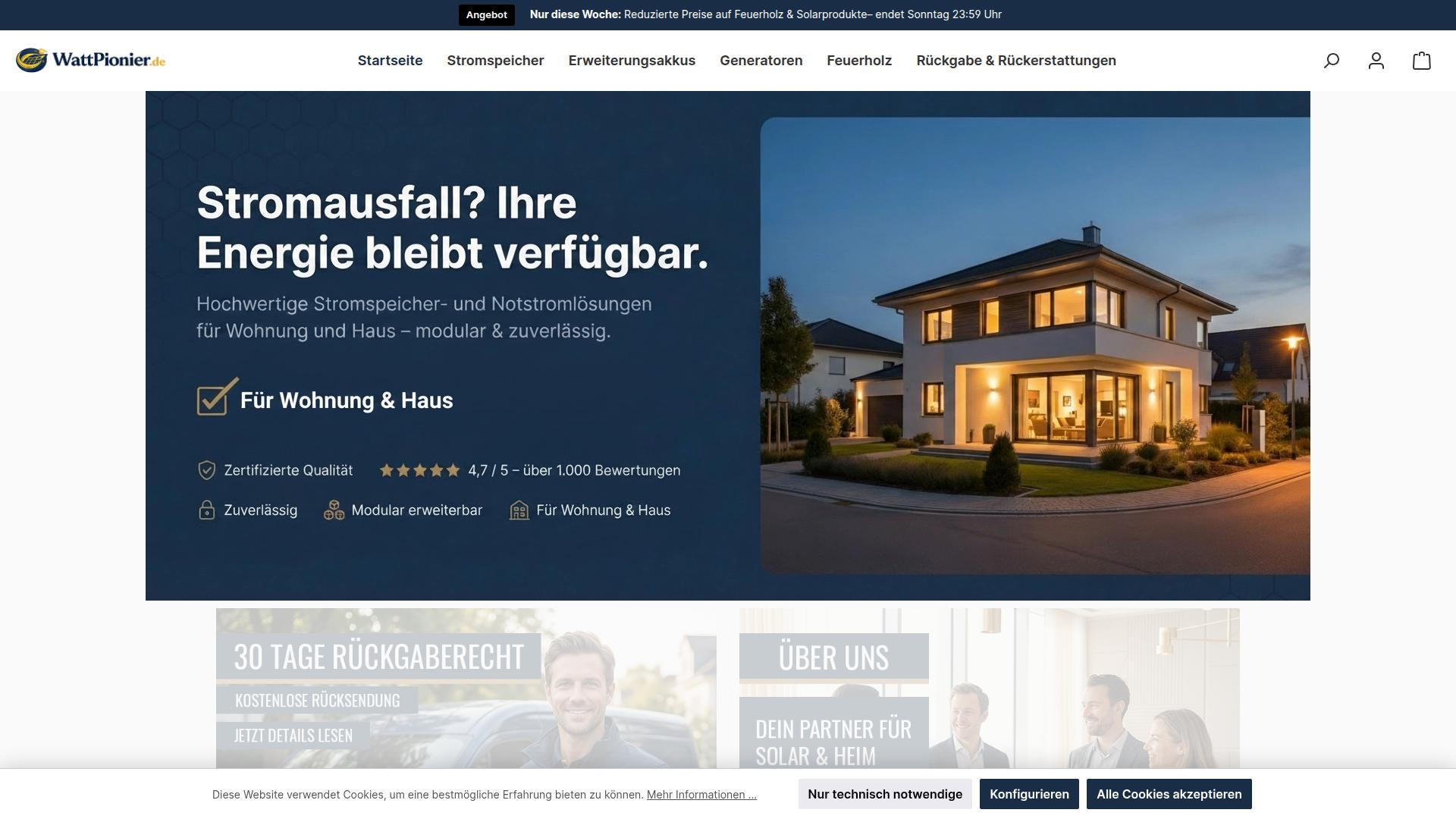 Screenshot wattpionier.de