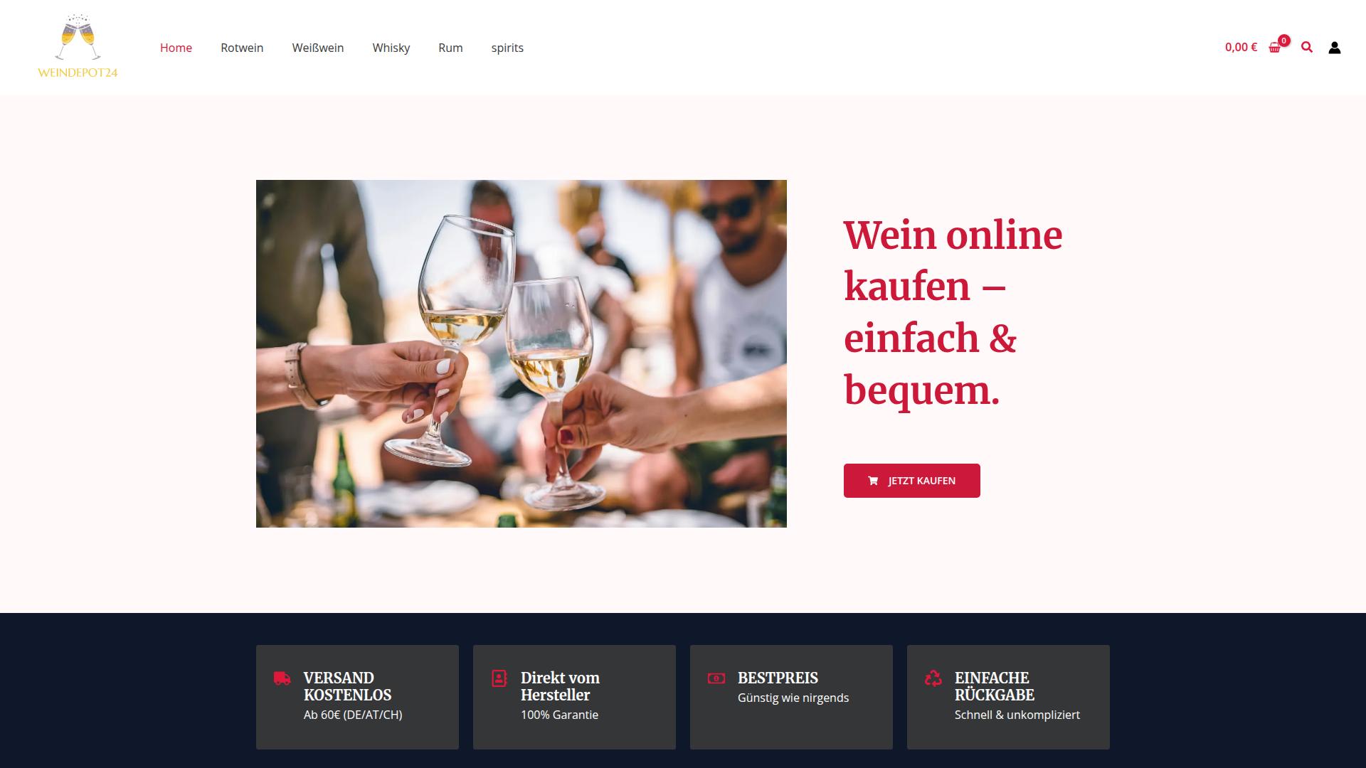 Screenshot weindepot24.com