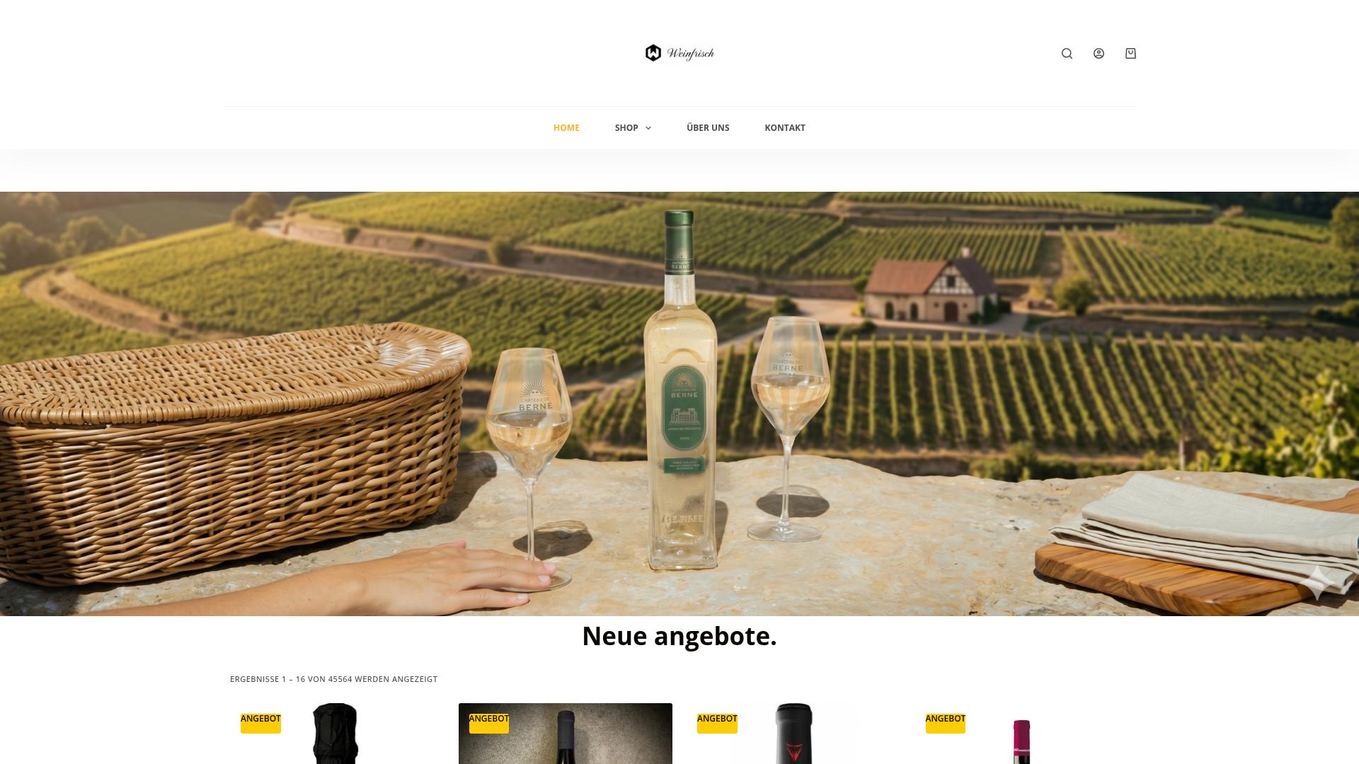 Screenshot weinfrisch.com