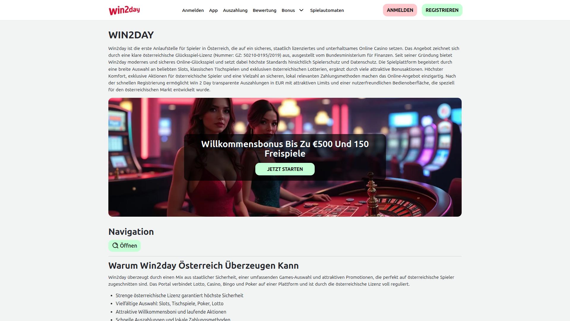 Screenshot win2daycasino.at