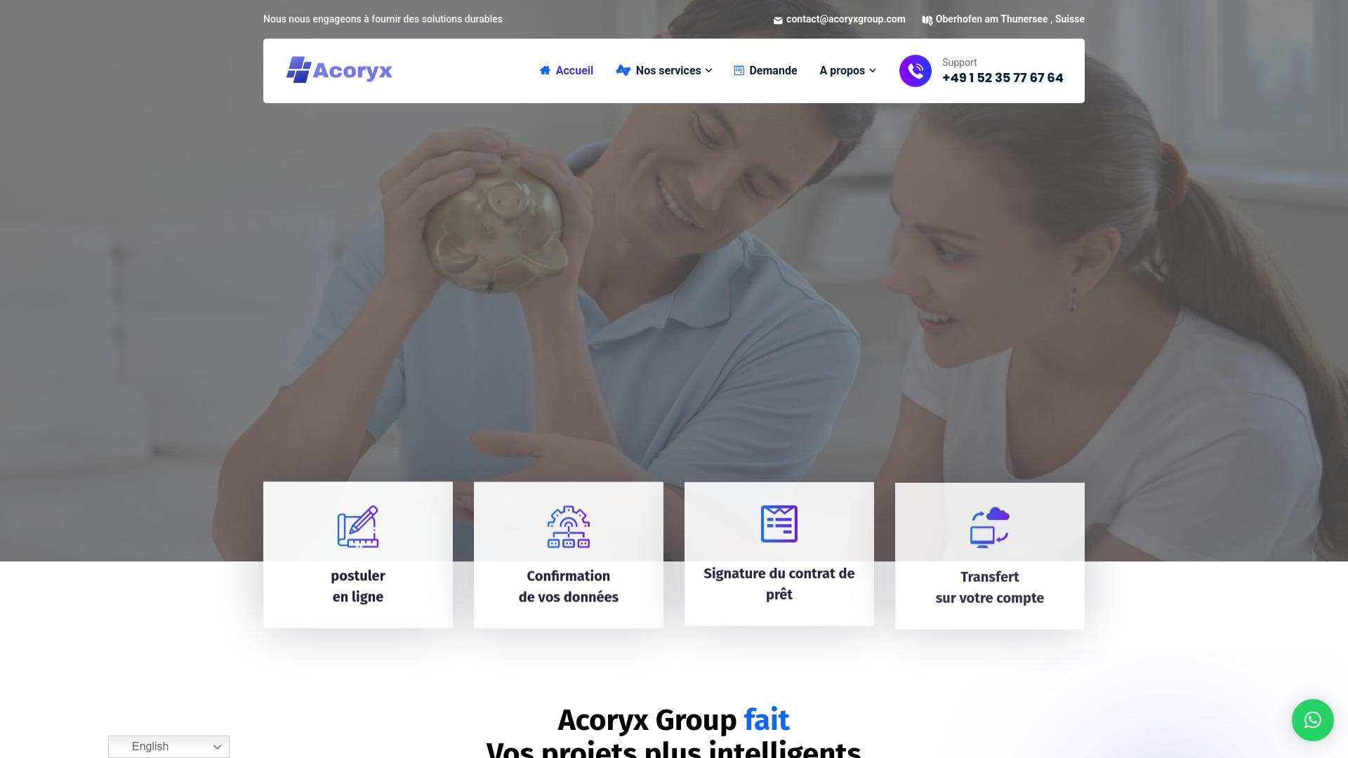 Screenshot acoryxgroup.com