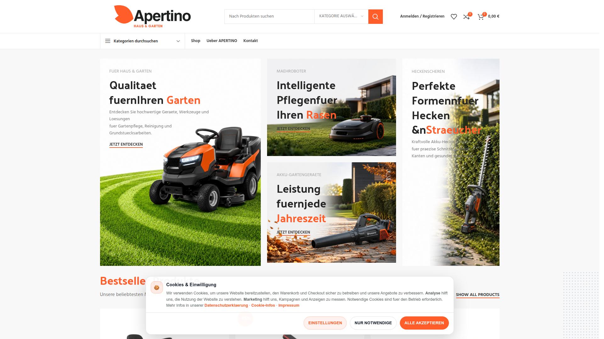 Screenshot apertino-shop.de