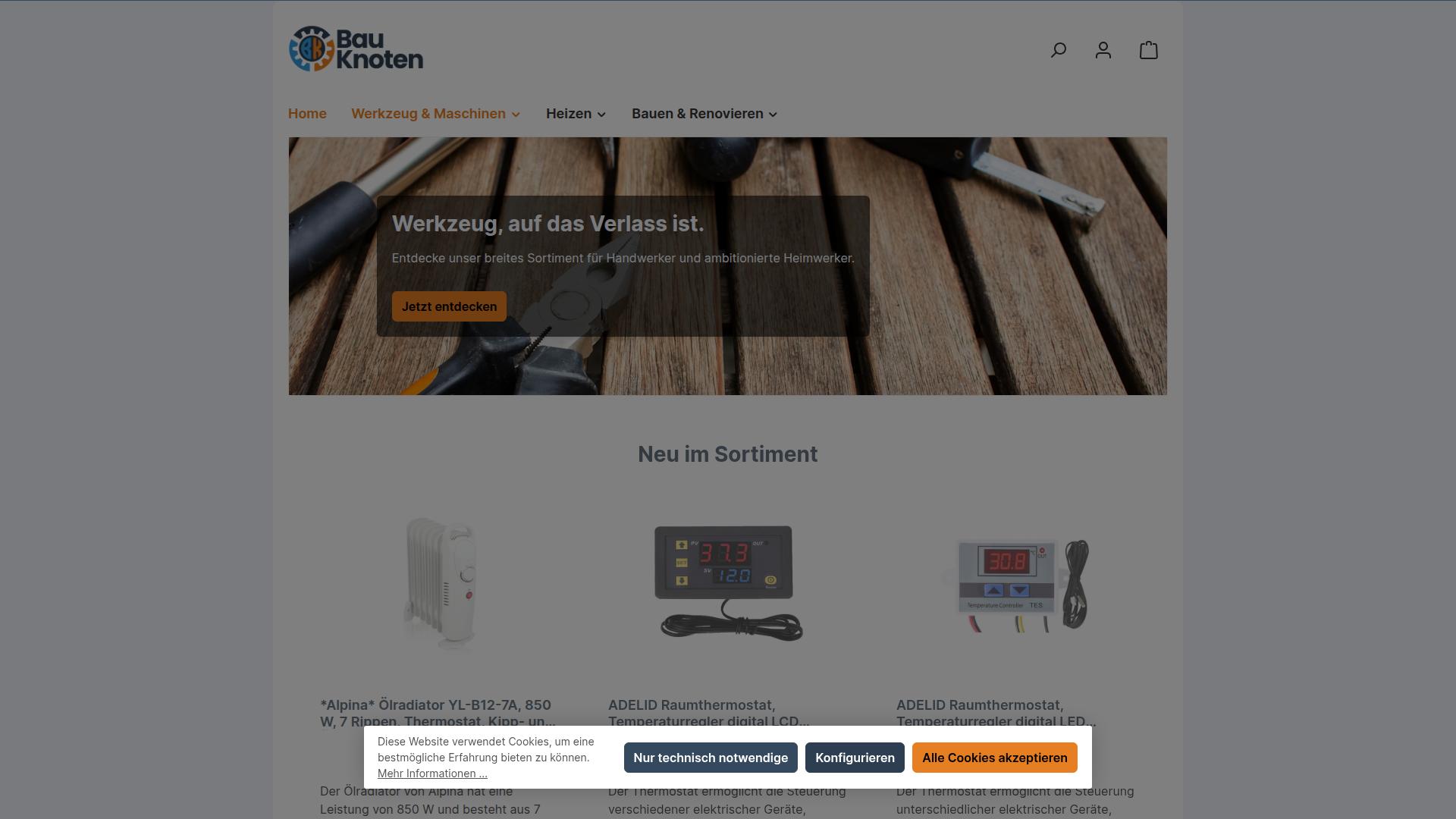 Screenshot bauknoten.com