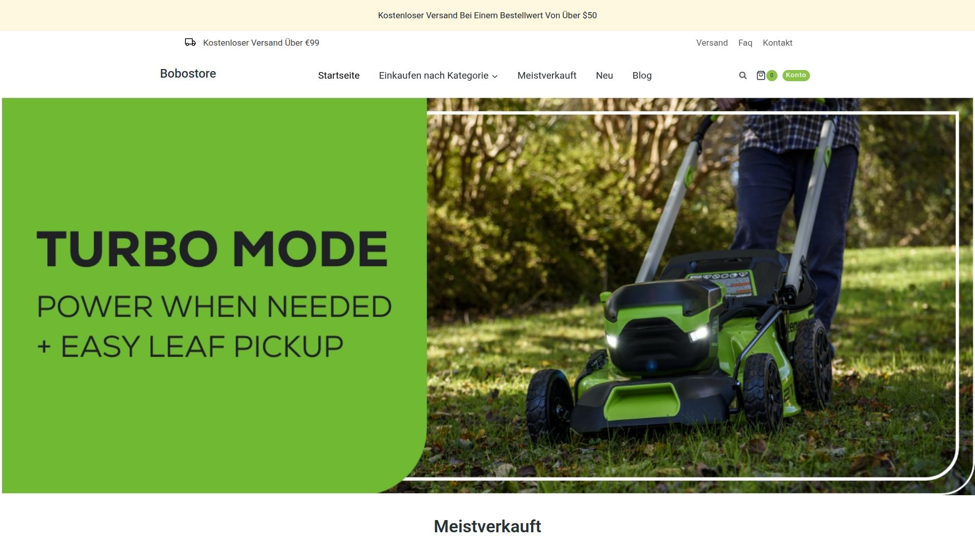 Screenshot bobostore.de