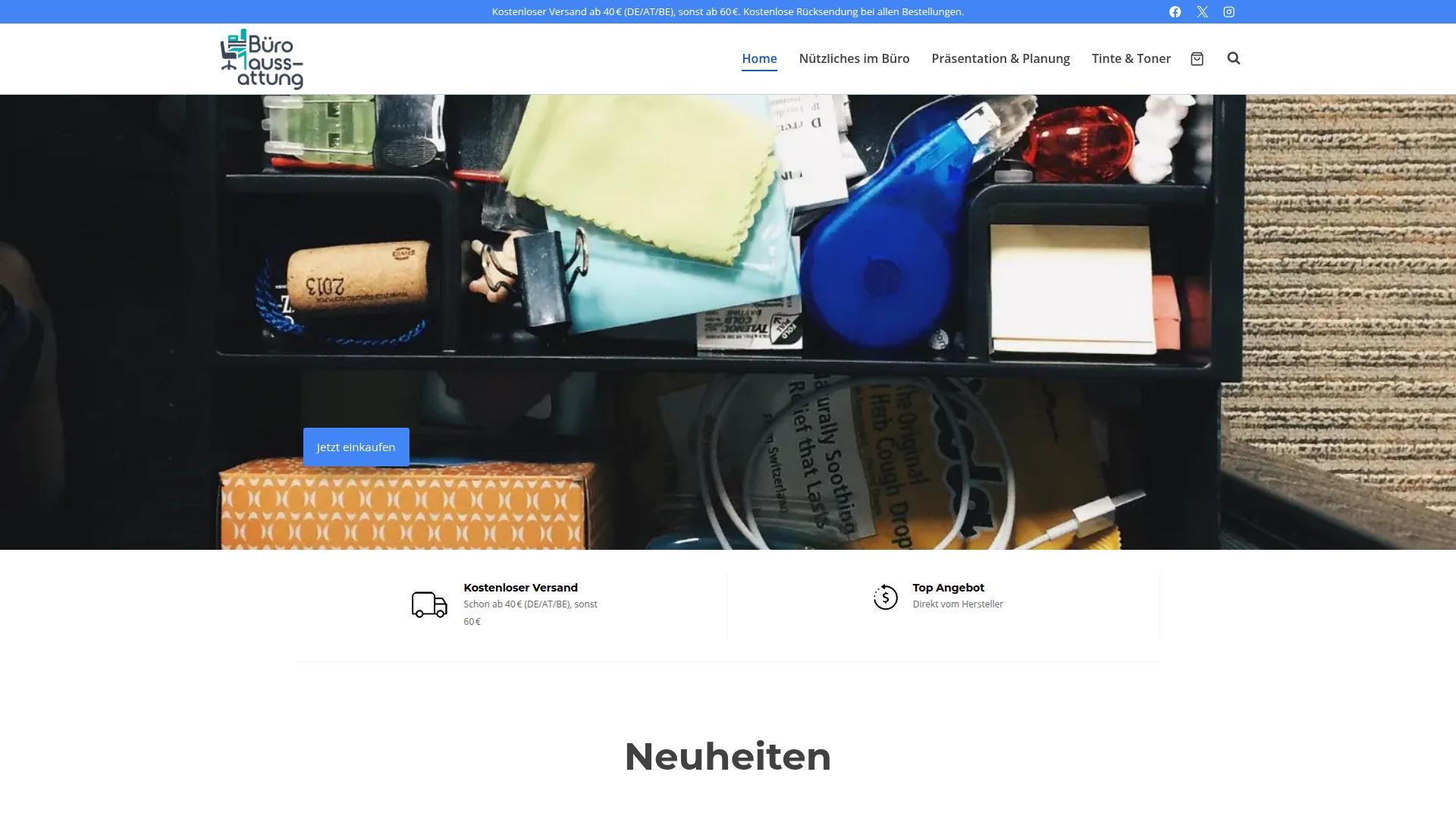 Screenshot buroausstattung.com