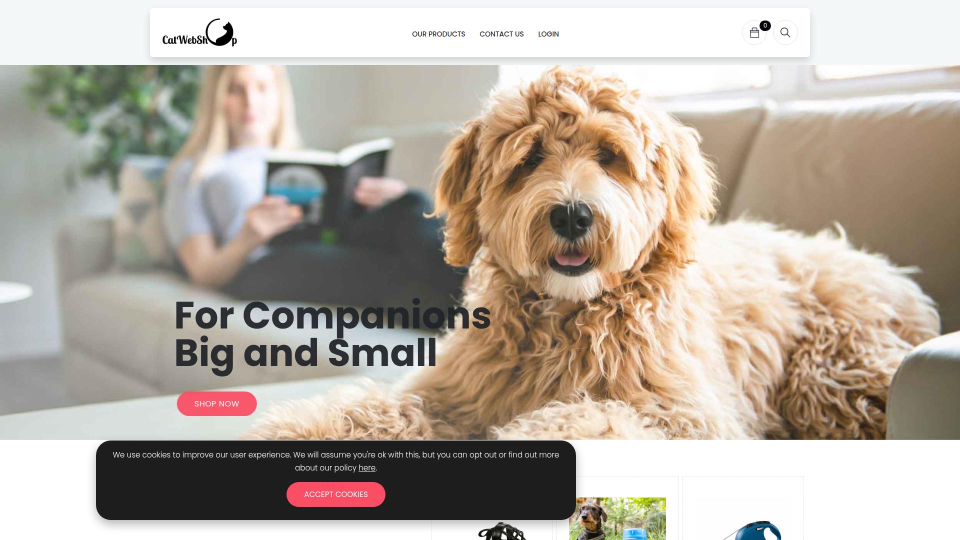 Screenshot catwebshop.com