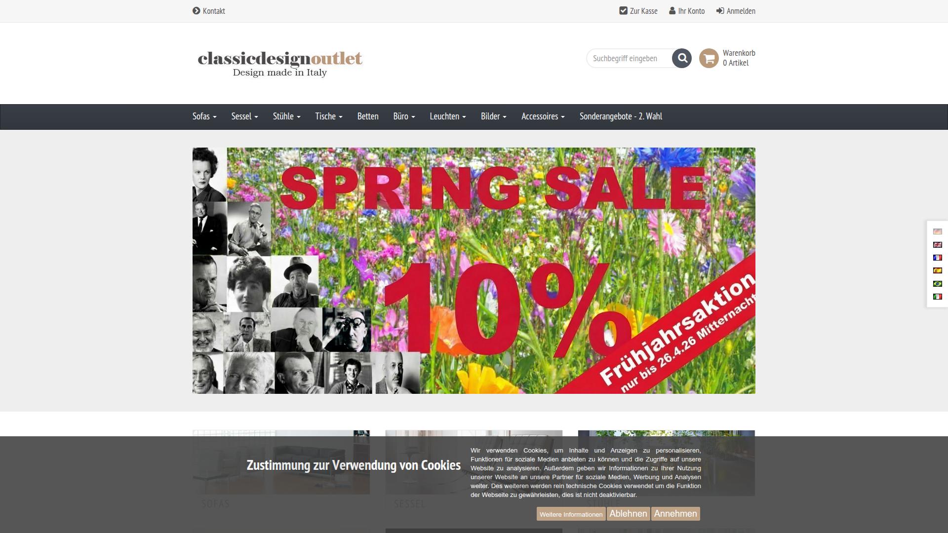 Screenshot classicdesignoutlet.com