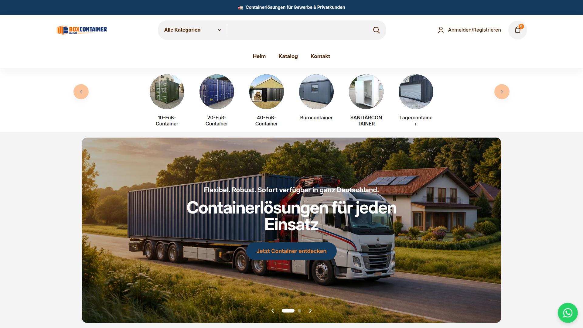 Screenshot containerbox-gmbh.de