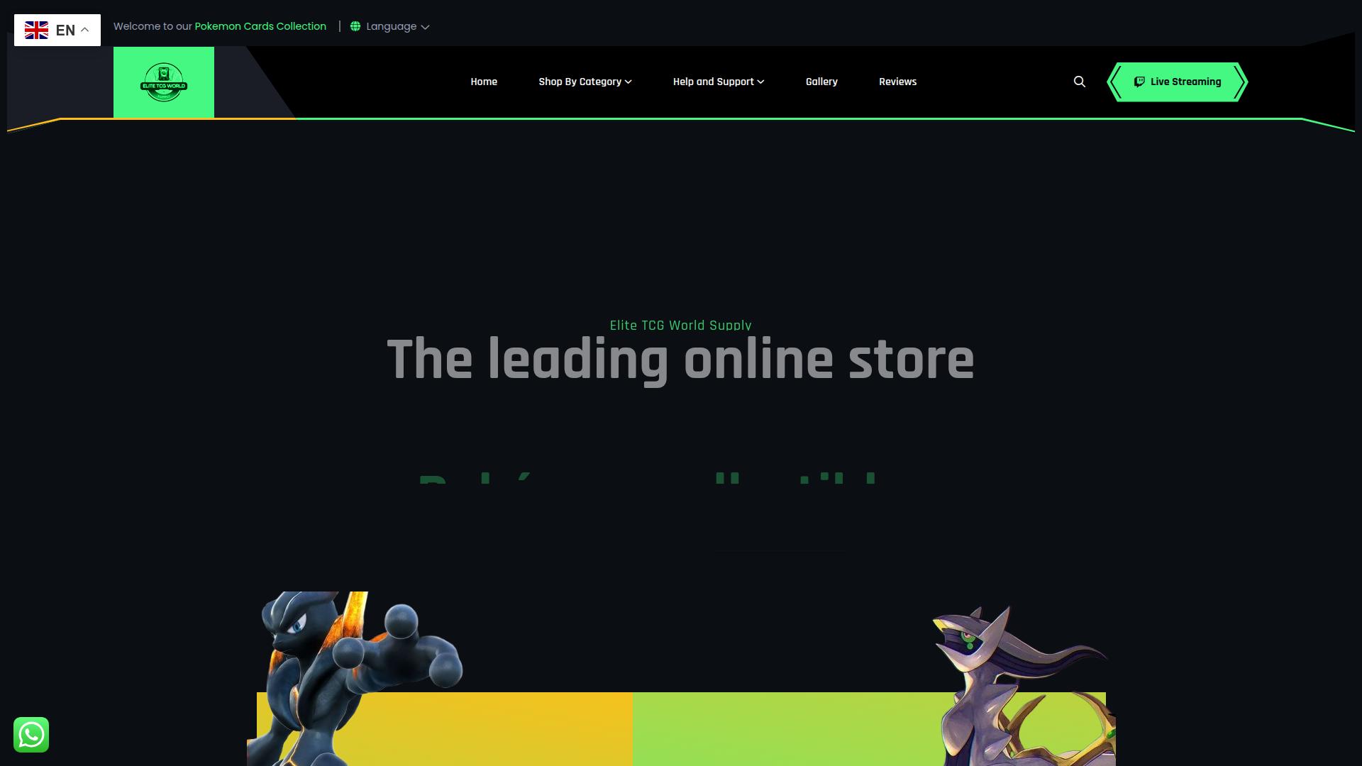 Screenshot elitetcgglobalsupply.com