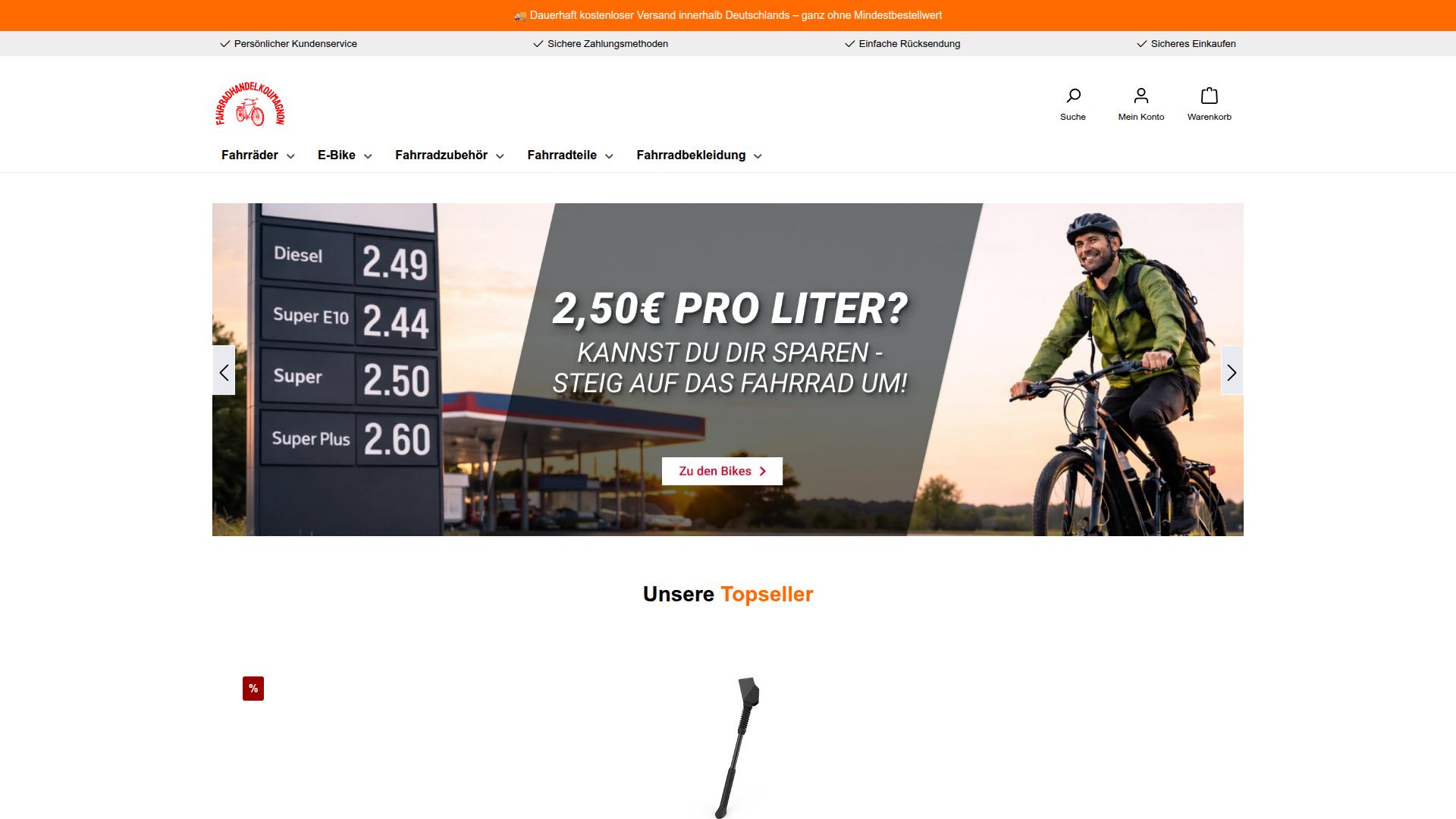 Screenshot fahrradhandel-koumagnon.de