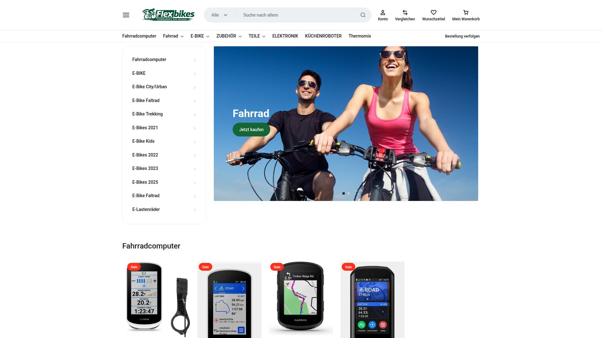 Screenshot flexbikes.de