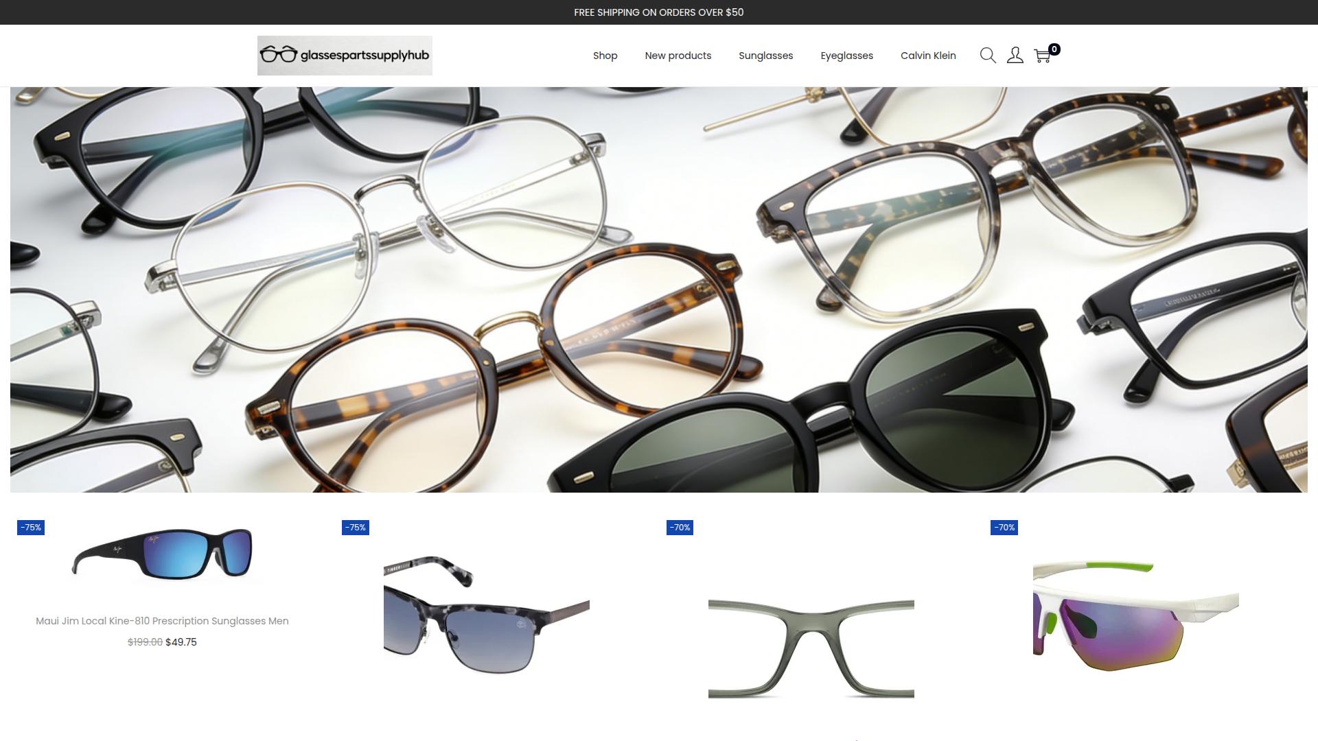 Screenshot glassespartssupplyhub.com