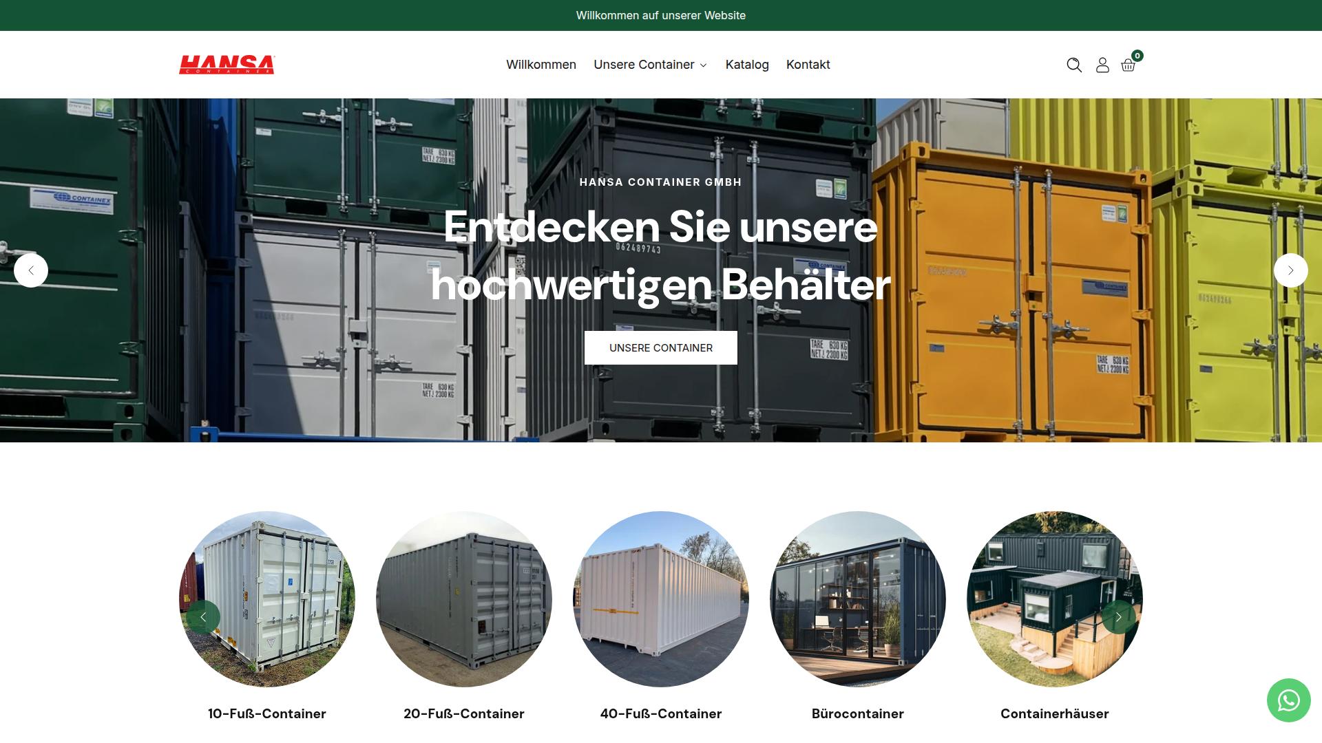 Screenshot hansacontainergmbh.de