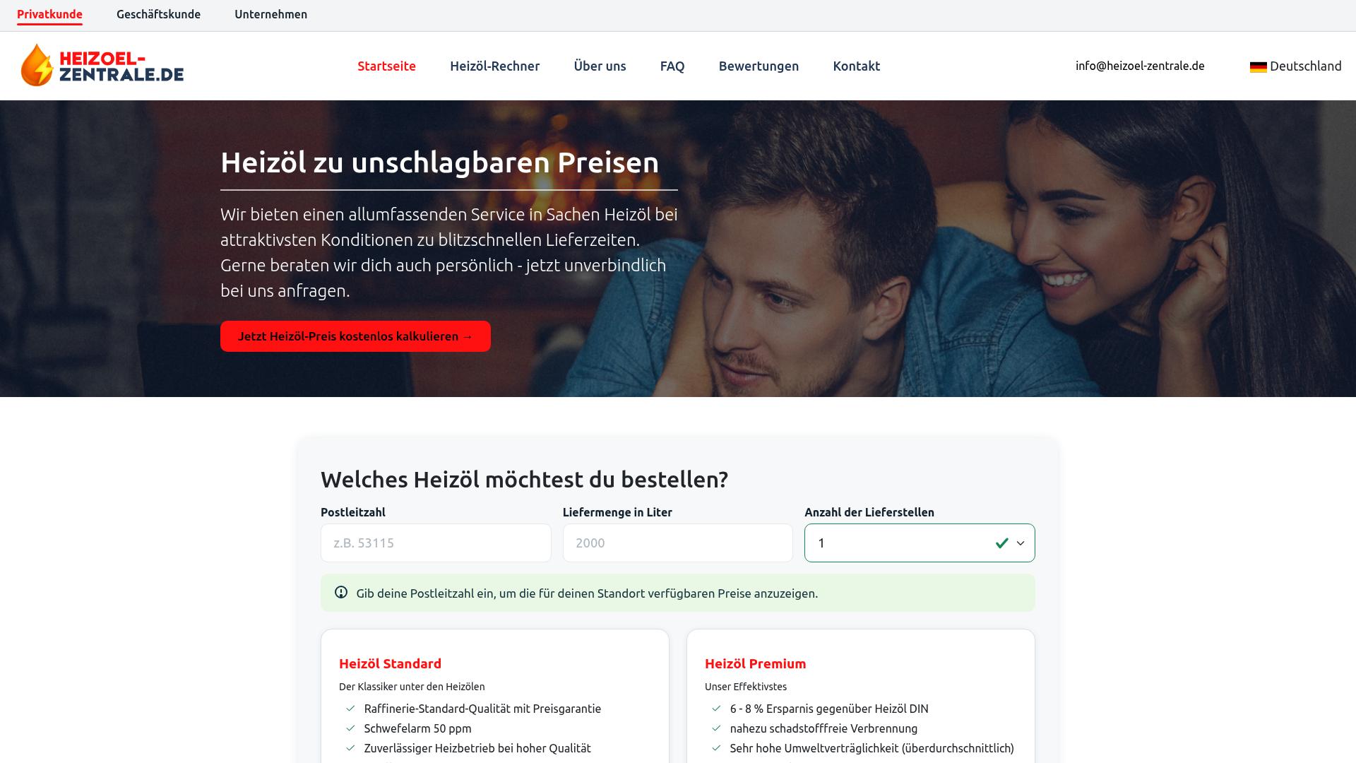 Screenshot heizoel-zentrale.de