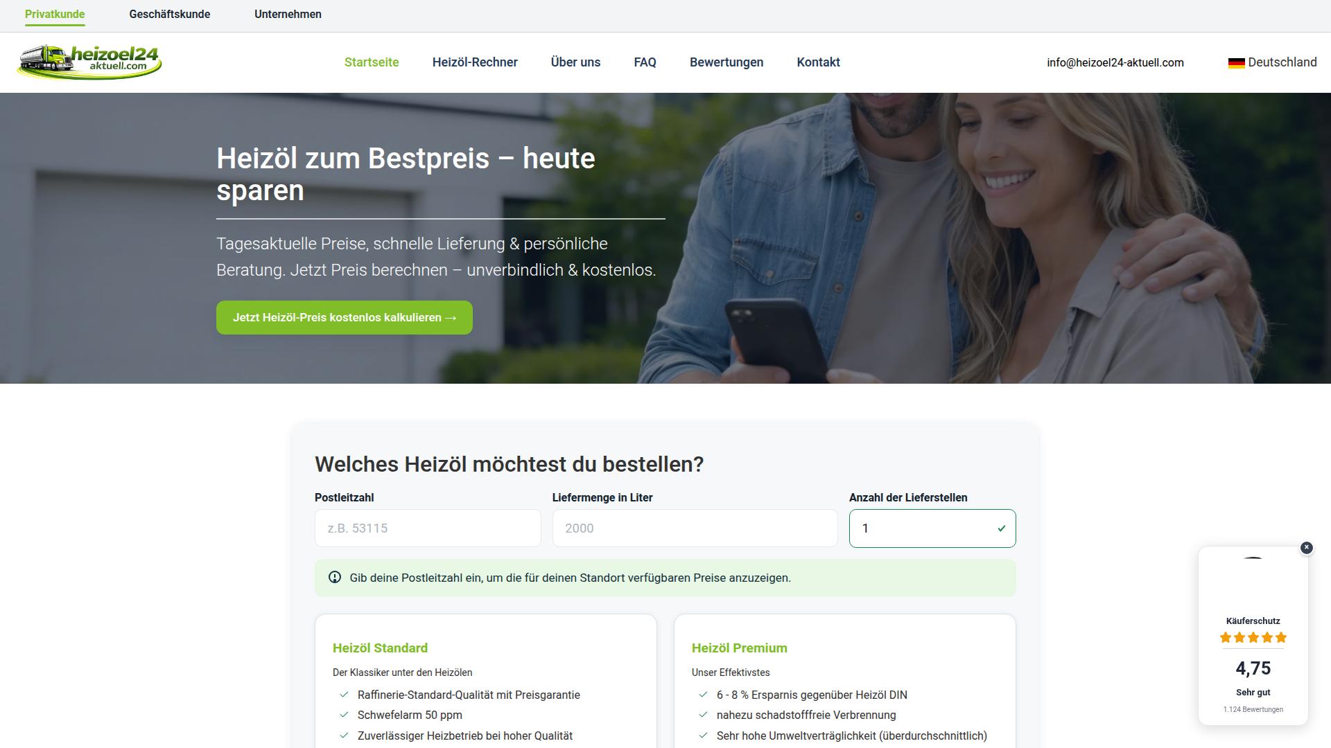 Screenshot heizoel24-aktuell.com