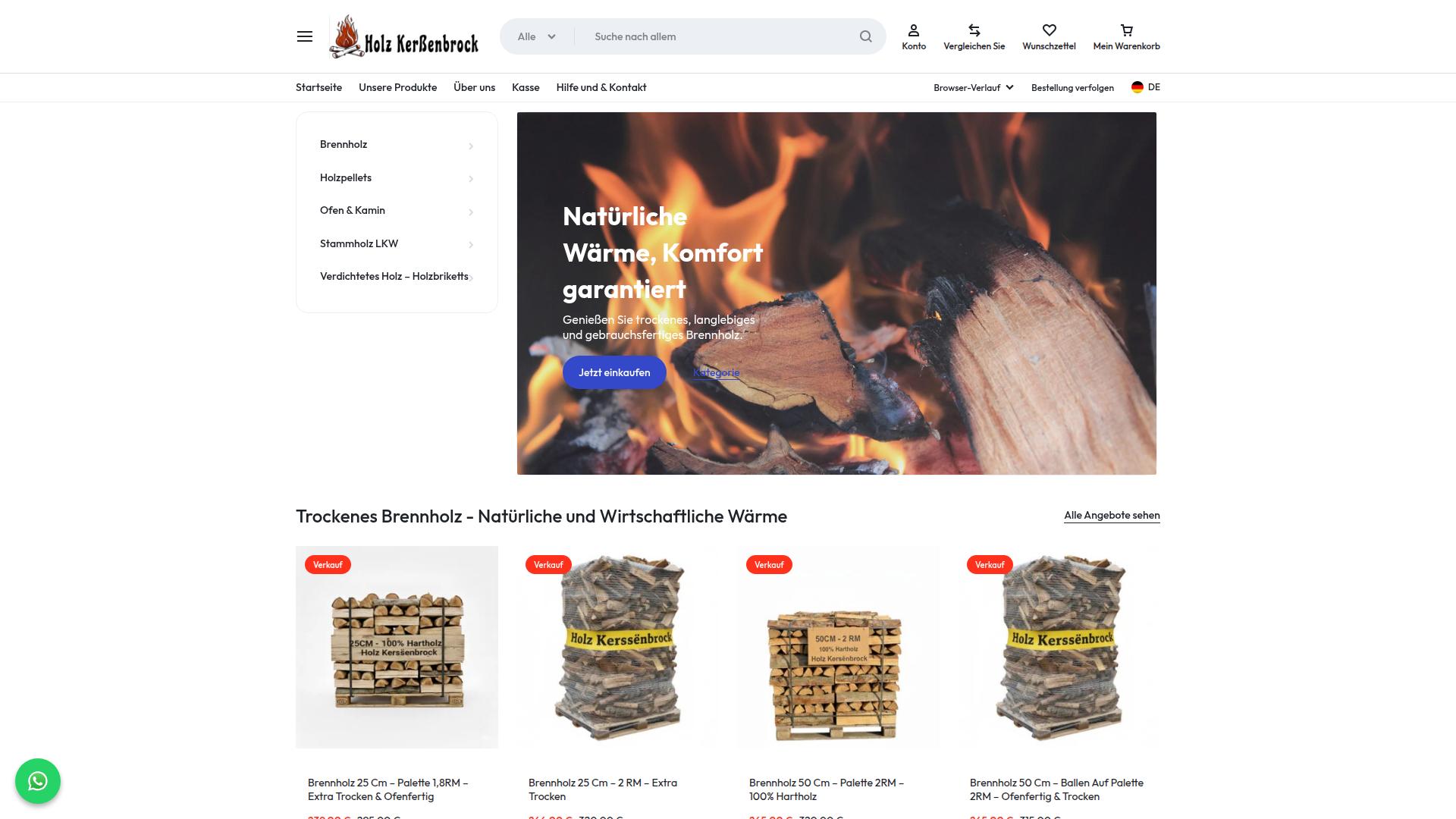 Screenshot holzkerssenbrock.de