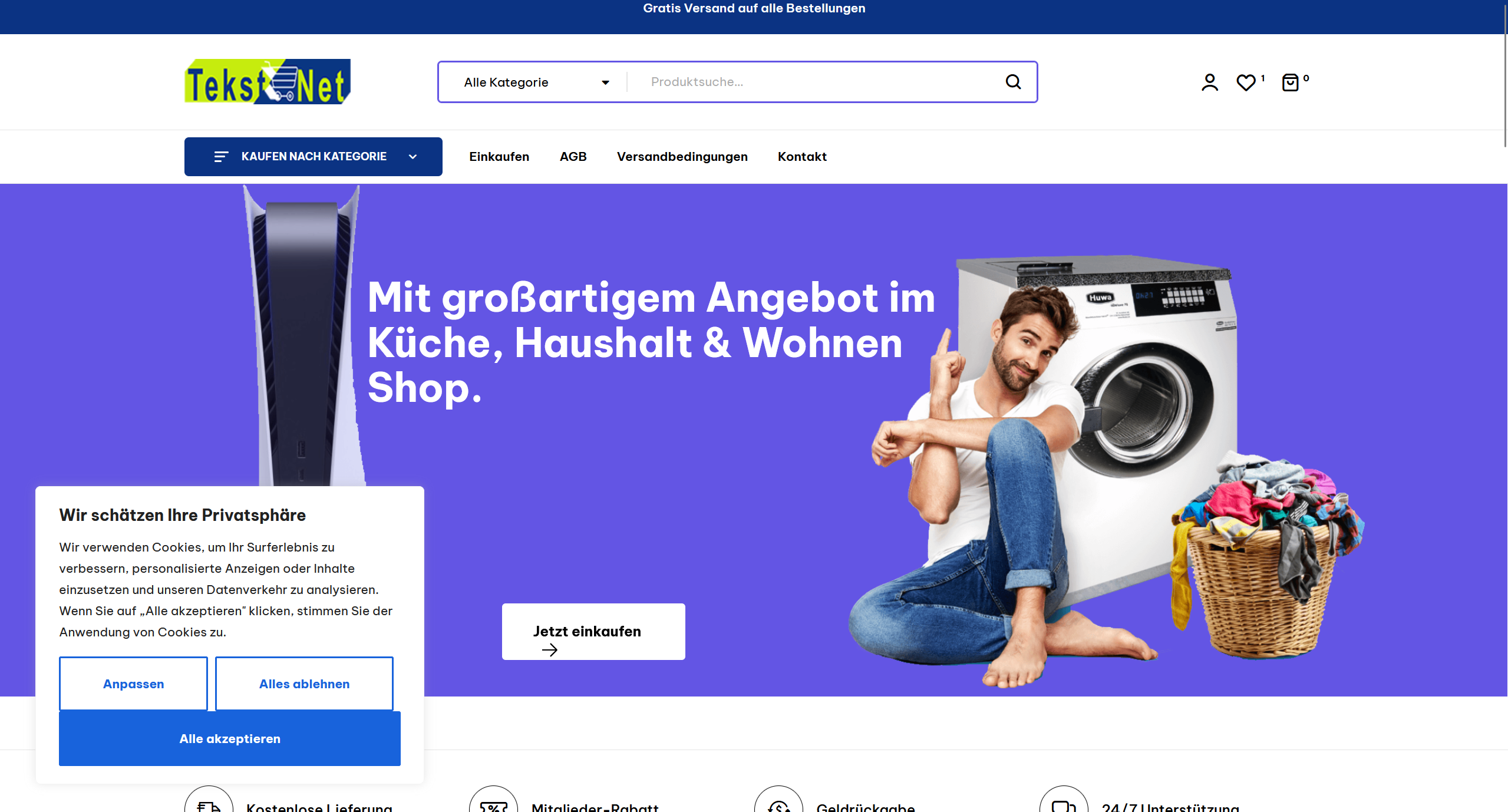 Screenshot tekstnet.com