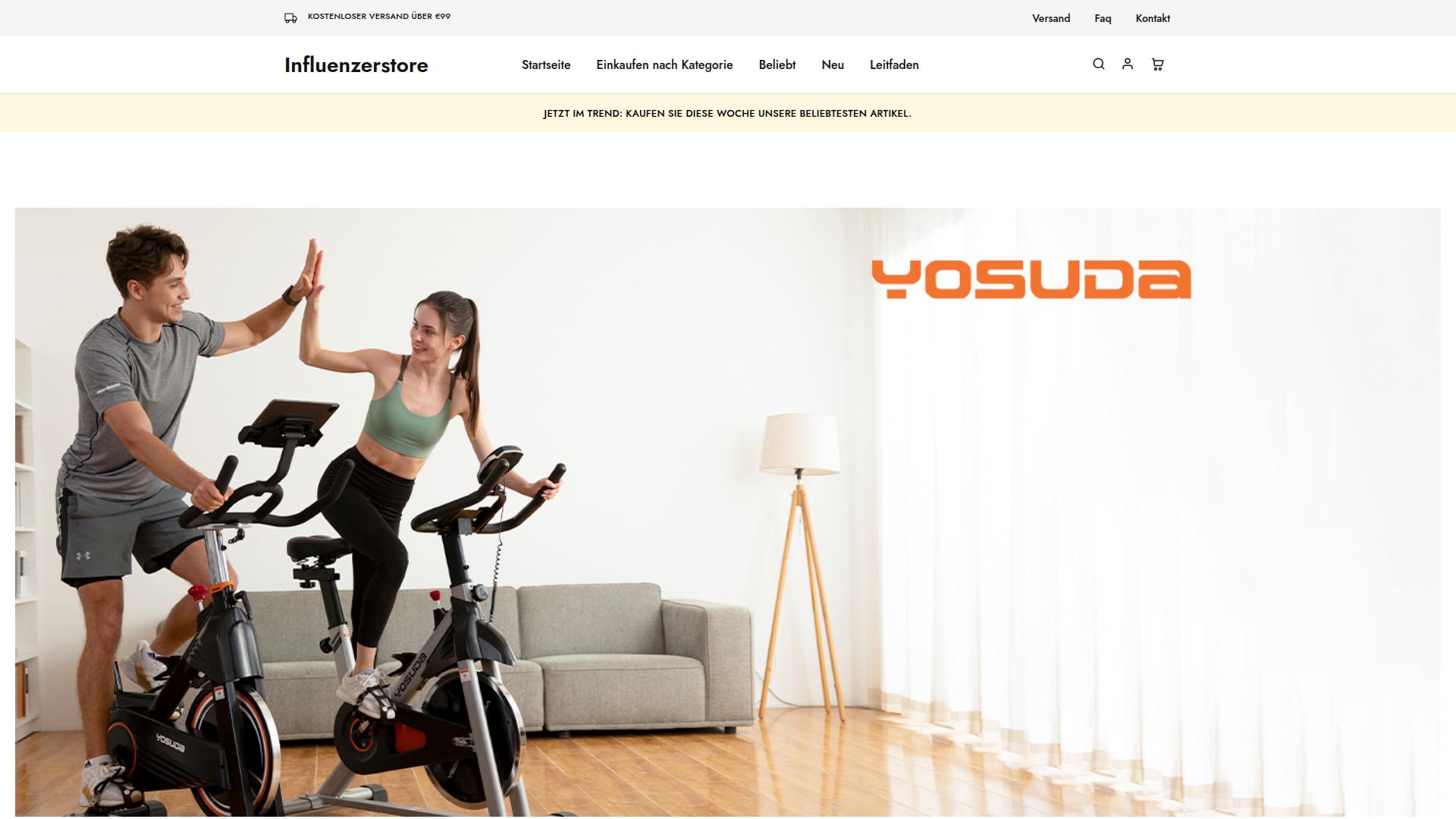 Screenshot influenzerstore.de