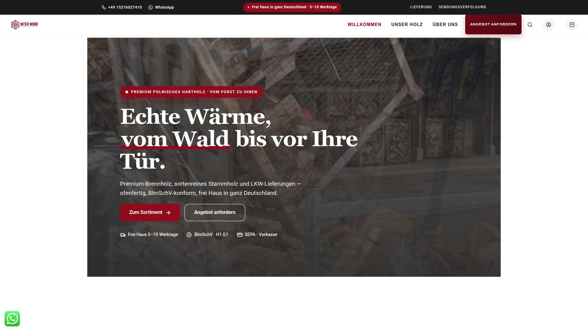 Screenshot interwood-holz.com