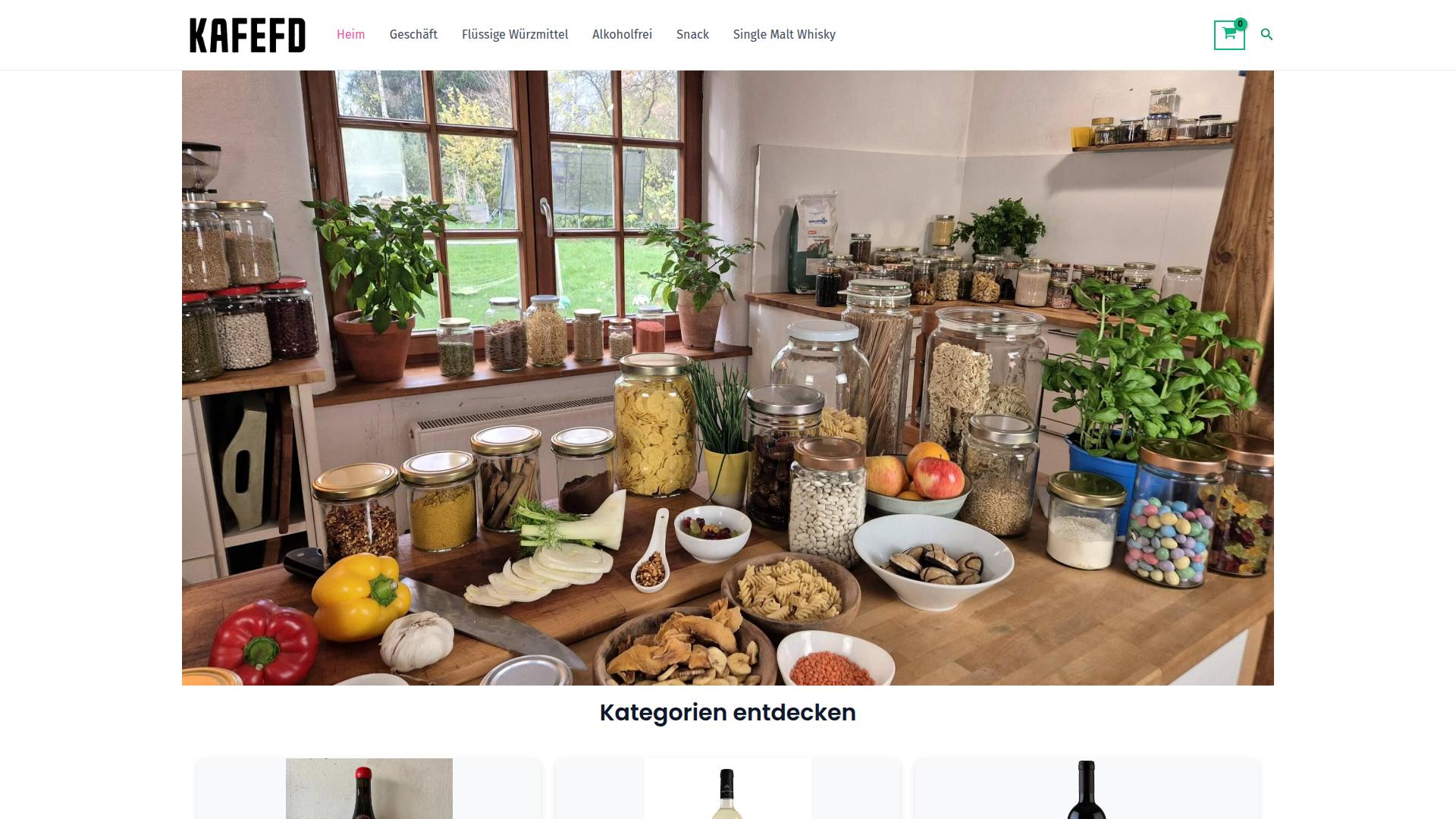 Screenshot kaffeefeinkostdrinks.com