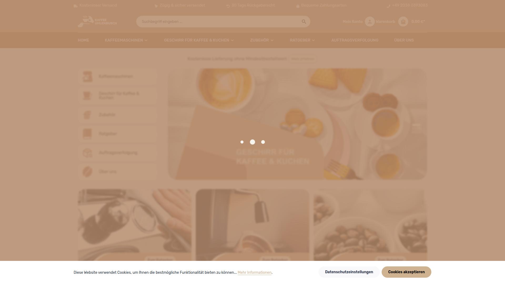 Screenshot kaffeeuhlenbusch.de