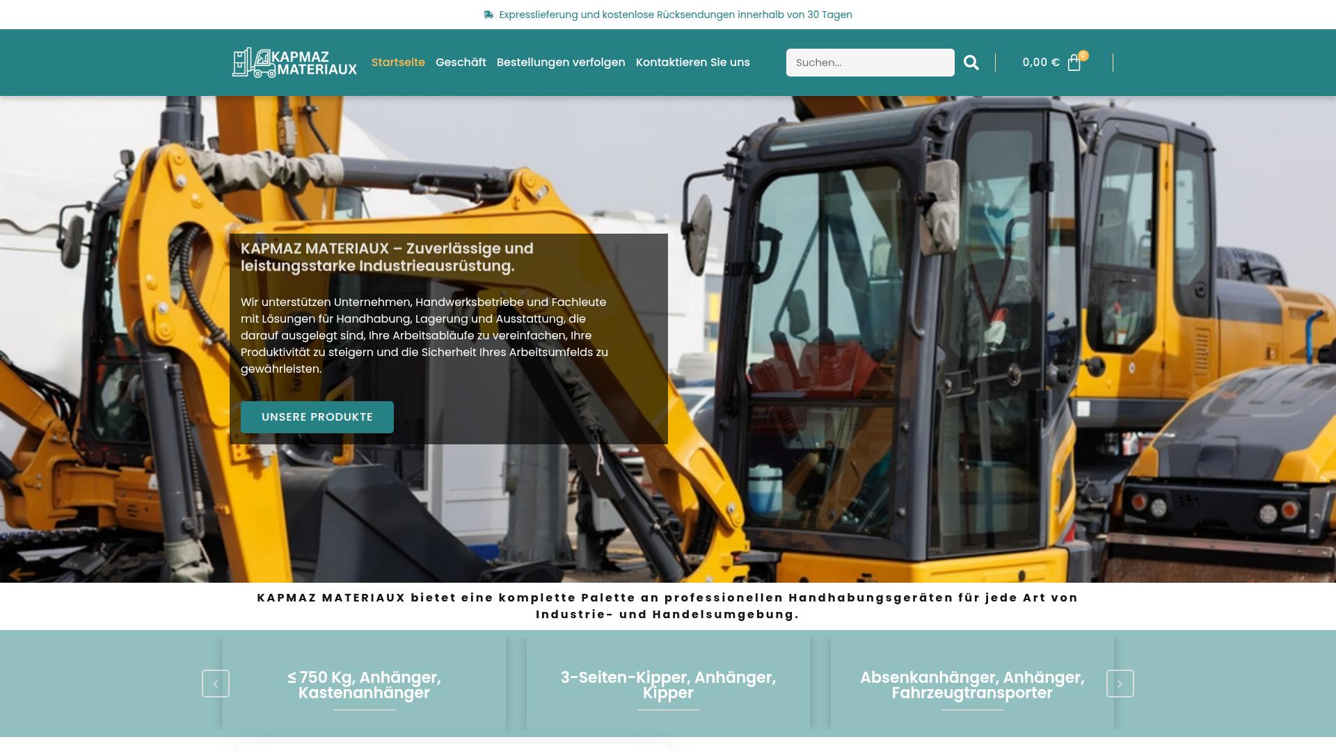 Screenshot kapmazmateriaux.com