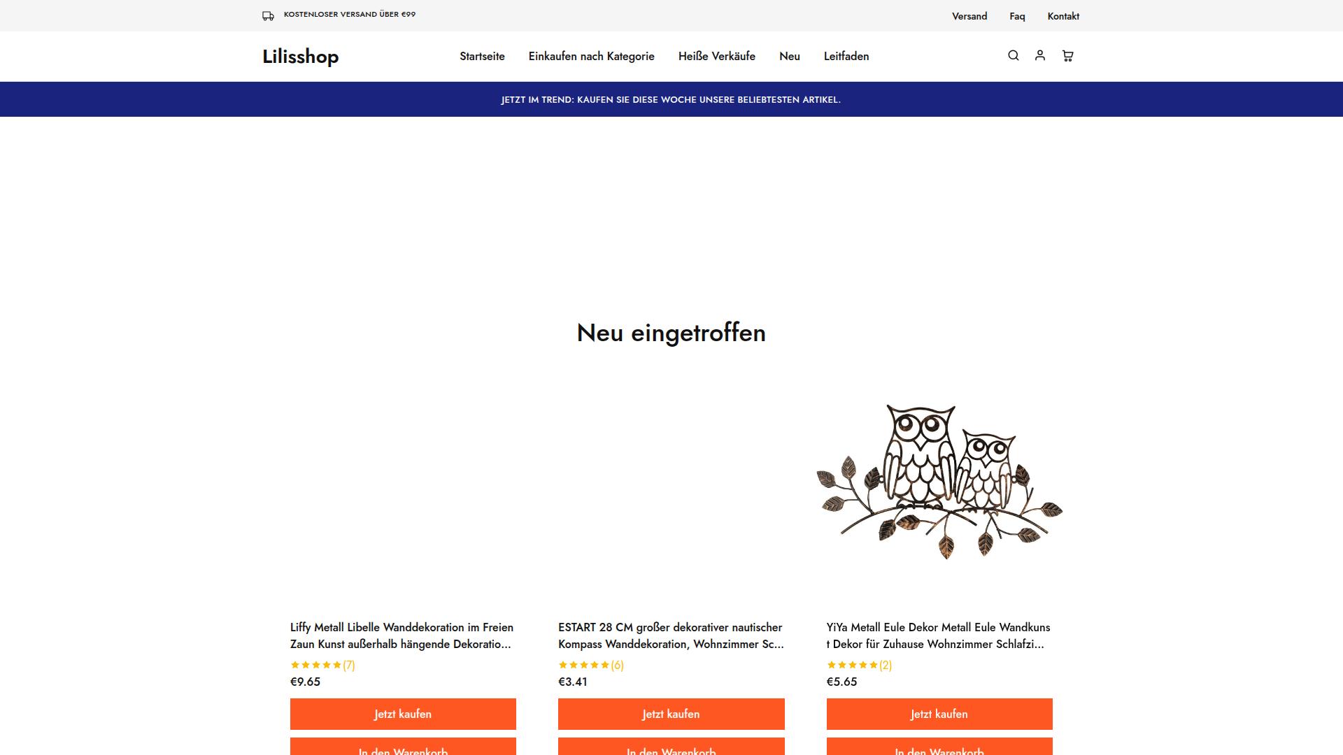 Screenshot lilisshop.de