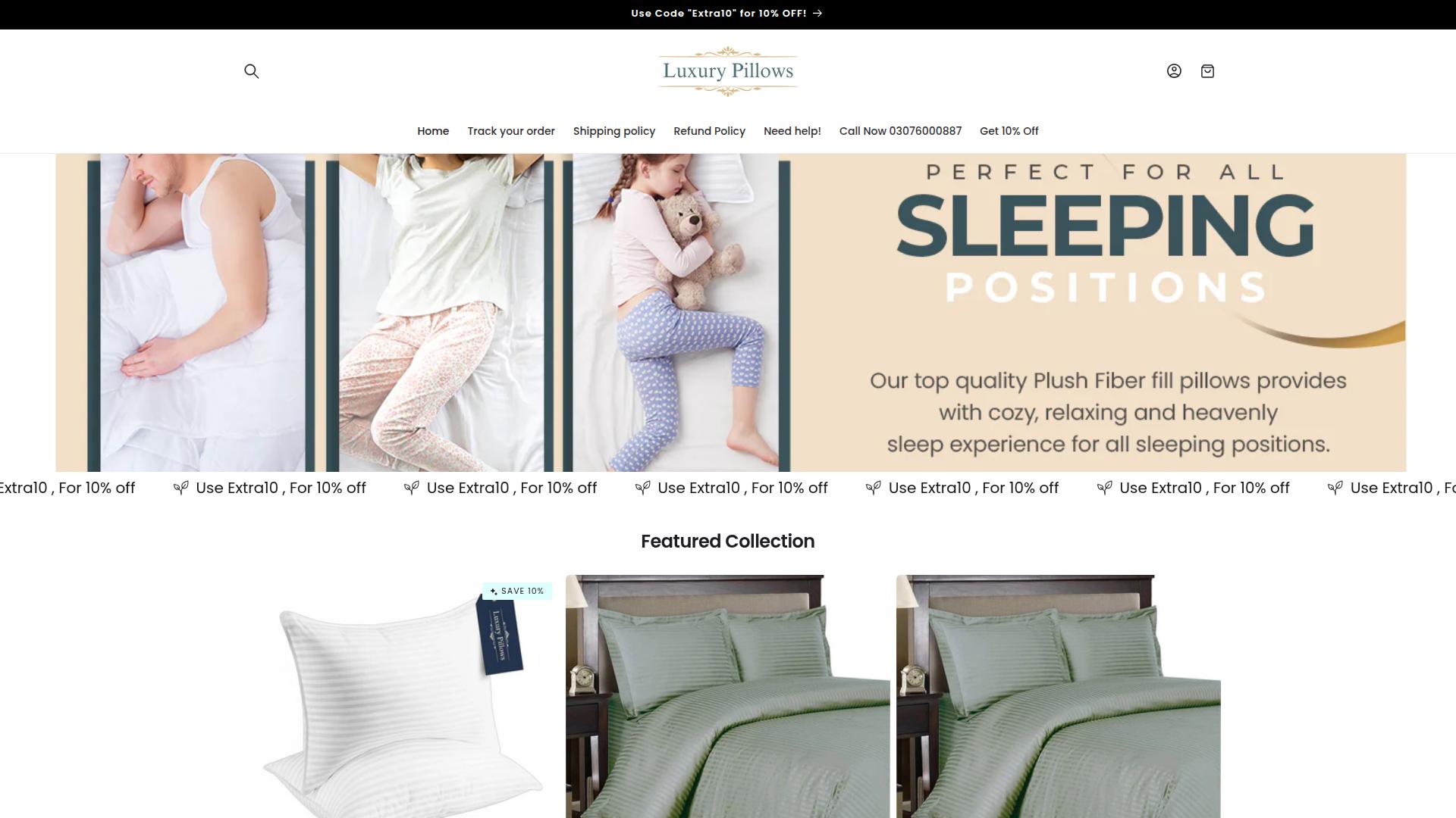 Screenshot luxurypillows.pk