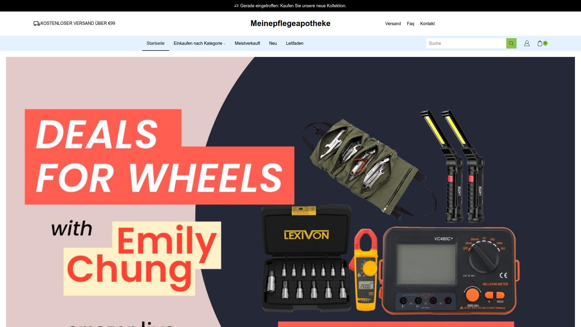 Screenshot meinepflegeapotheke.de