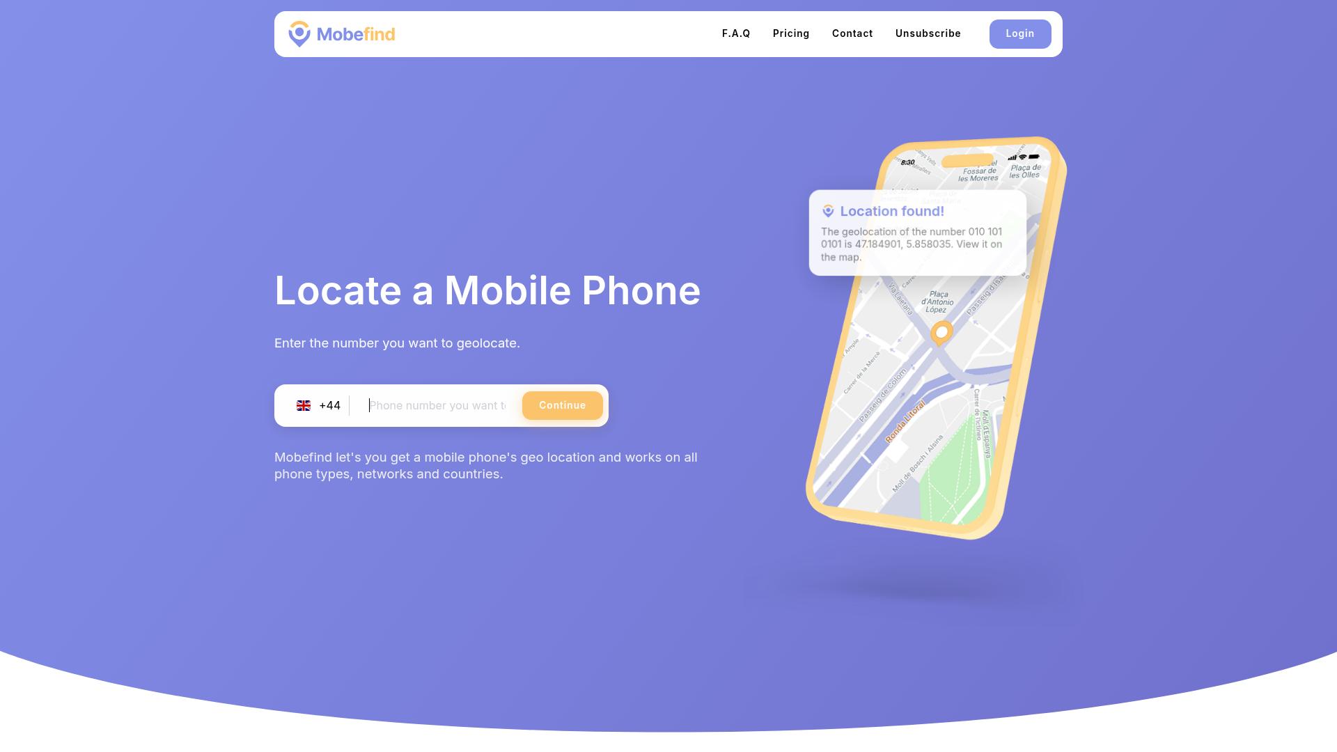 Screenshot mobefind.com