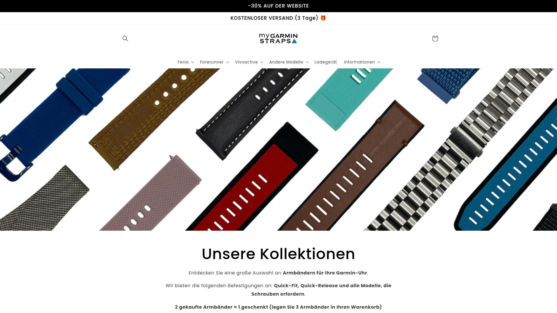 Screenshot mygarminstraps.de