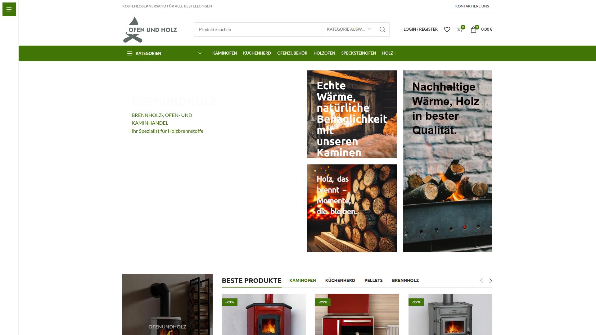 Screenshot ofenundholz.de