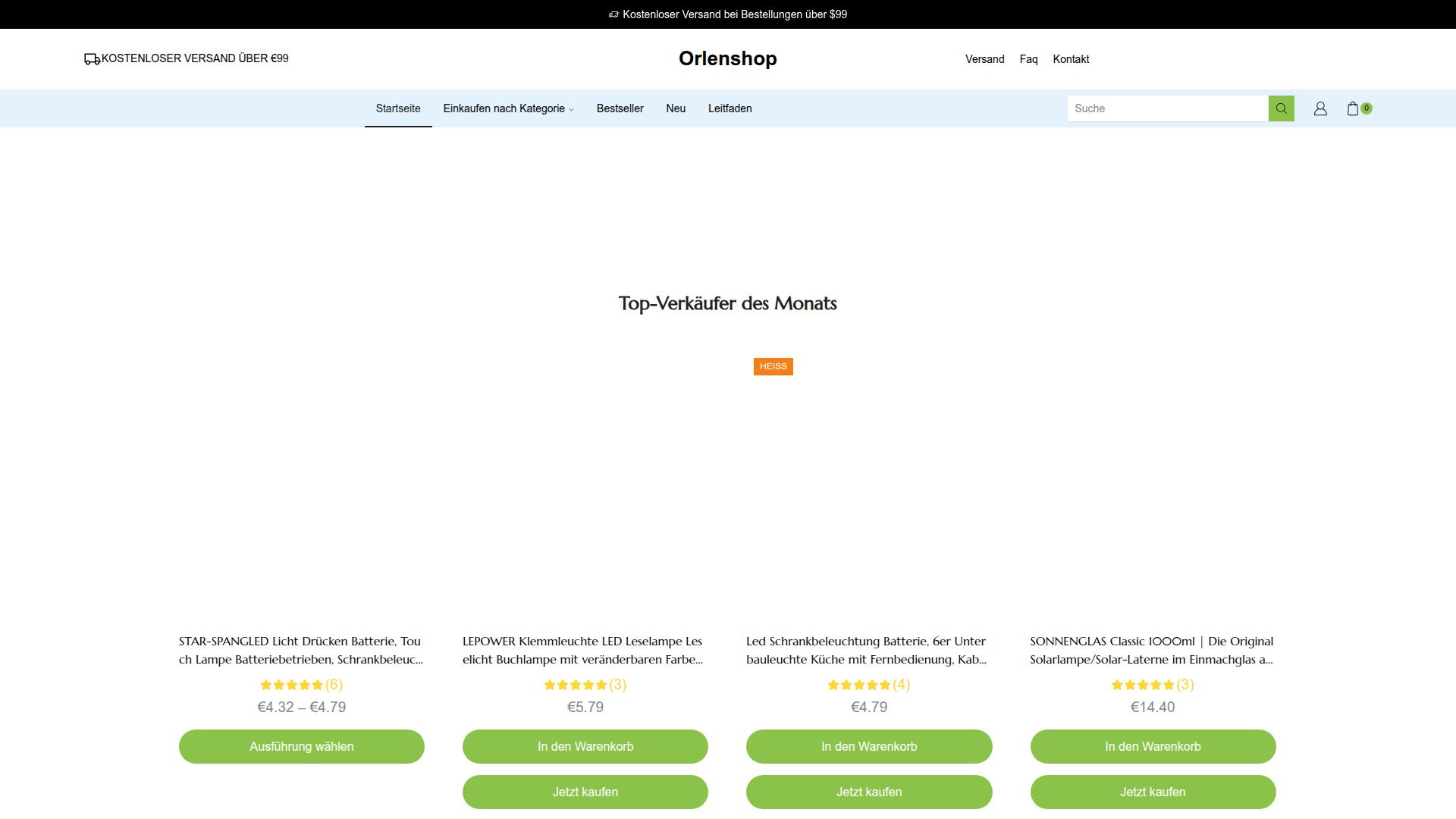 Screenshot orlenshop.de