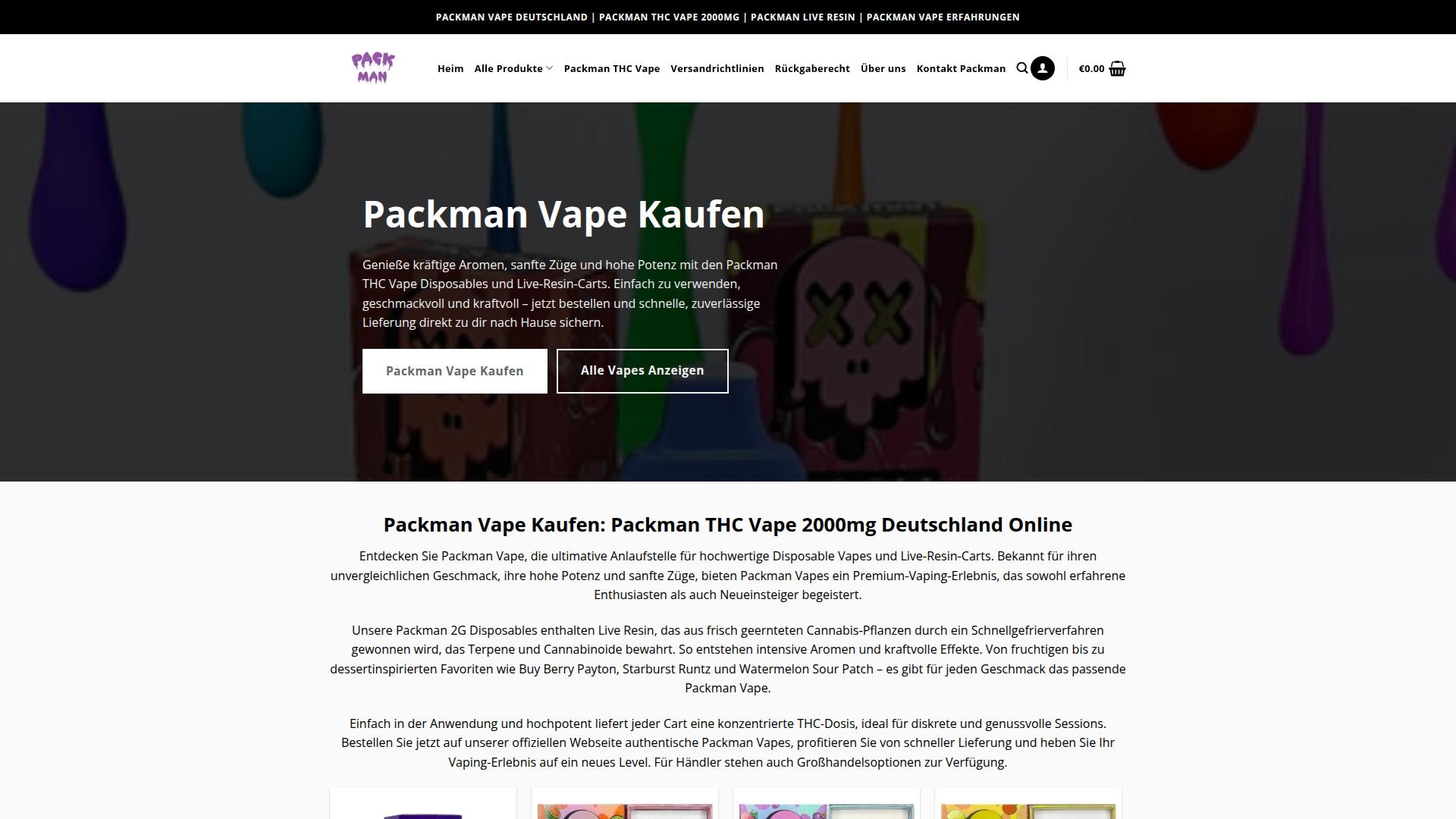 Screenshot packmanvape.de